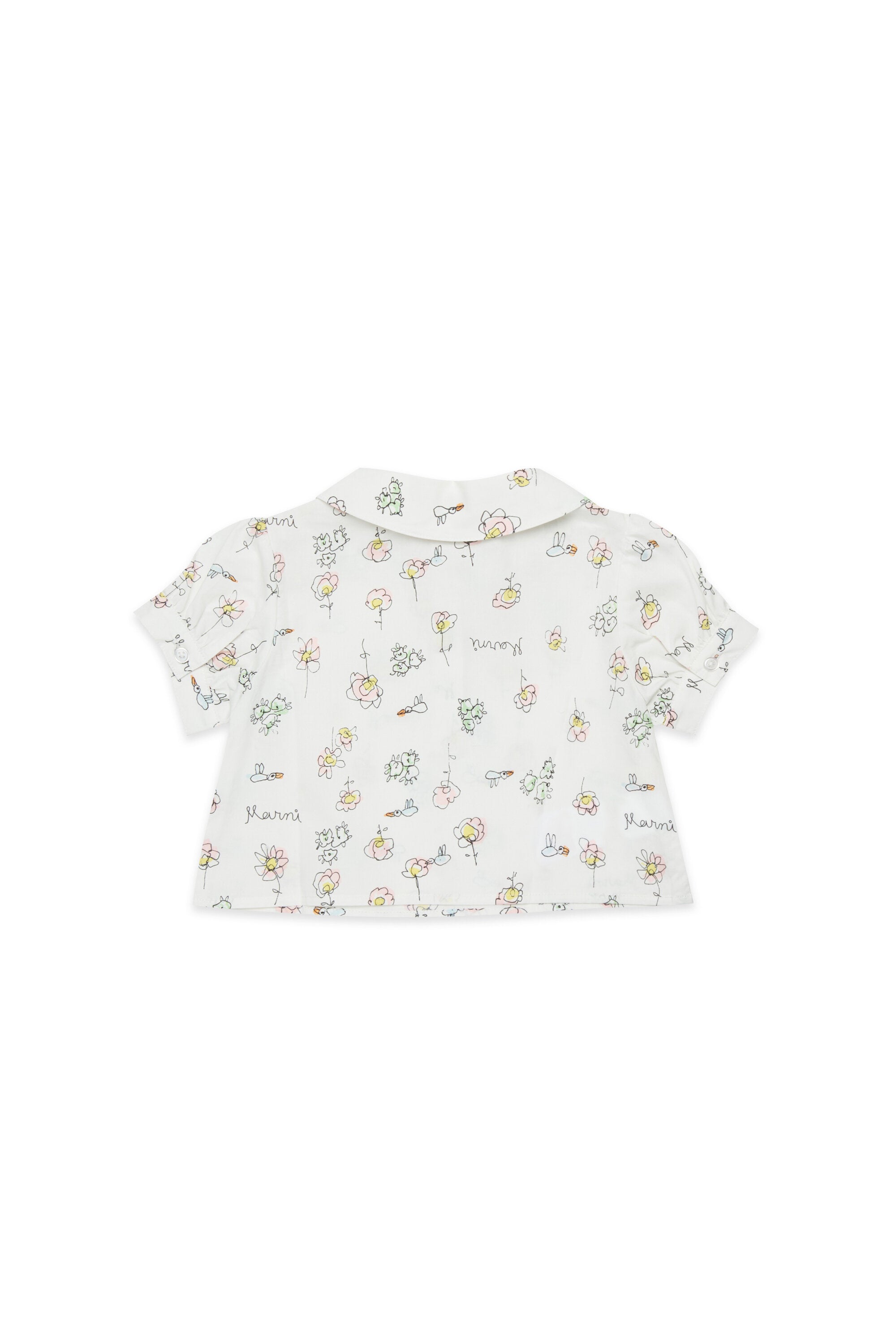 Short-sleeve shirt with floral print