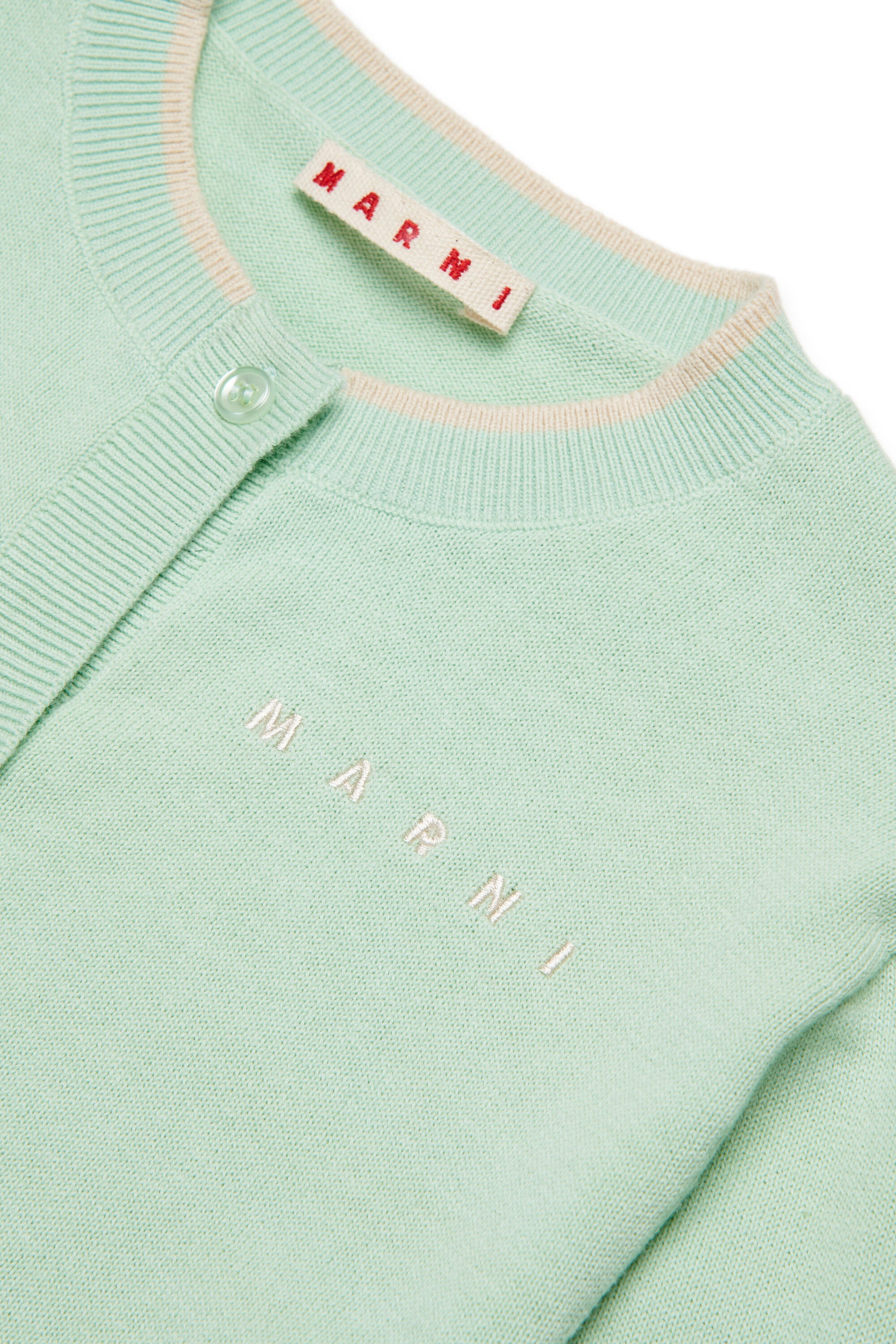 Crew-neck cardigan with logo