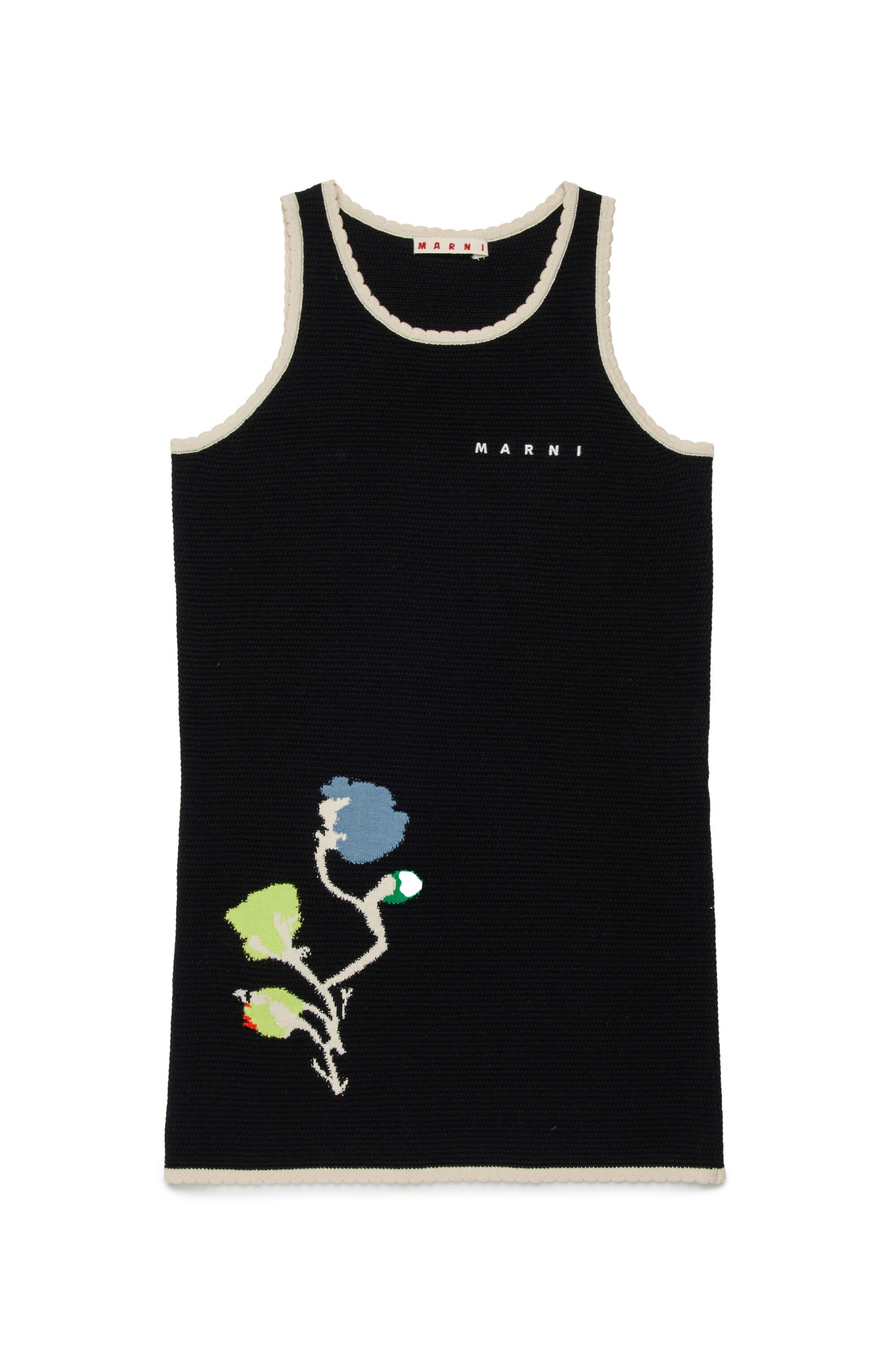 Sleeveless dress with geometric pattern