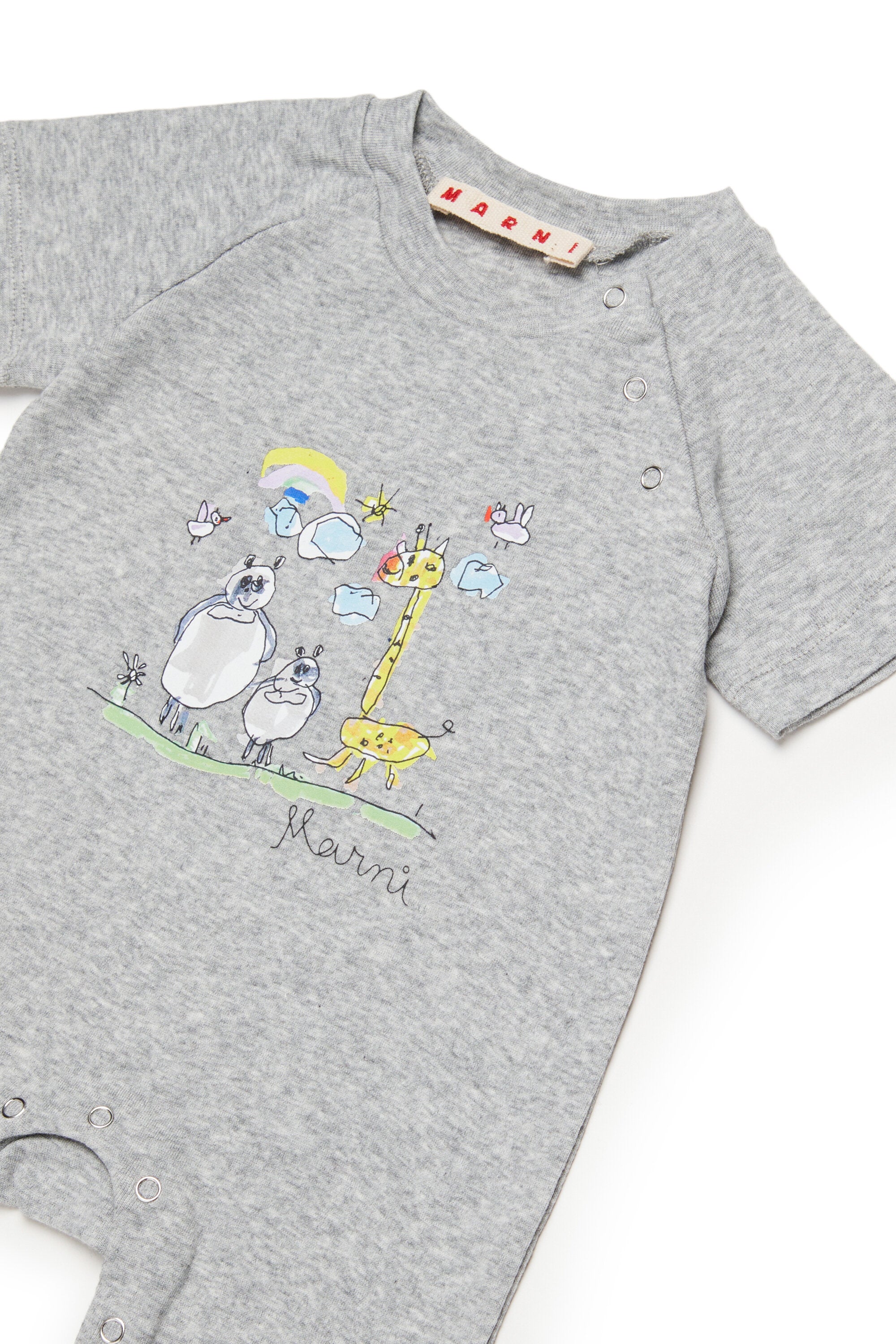 Baby jumpsuit with animal print