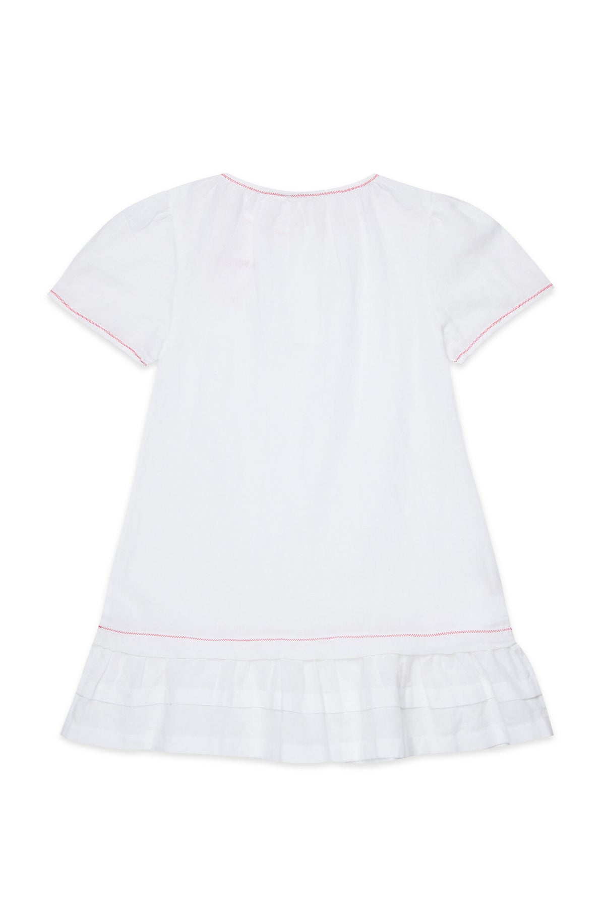 Dress with heart embroidery and ruffles