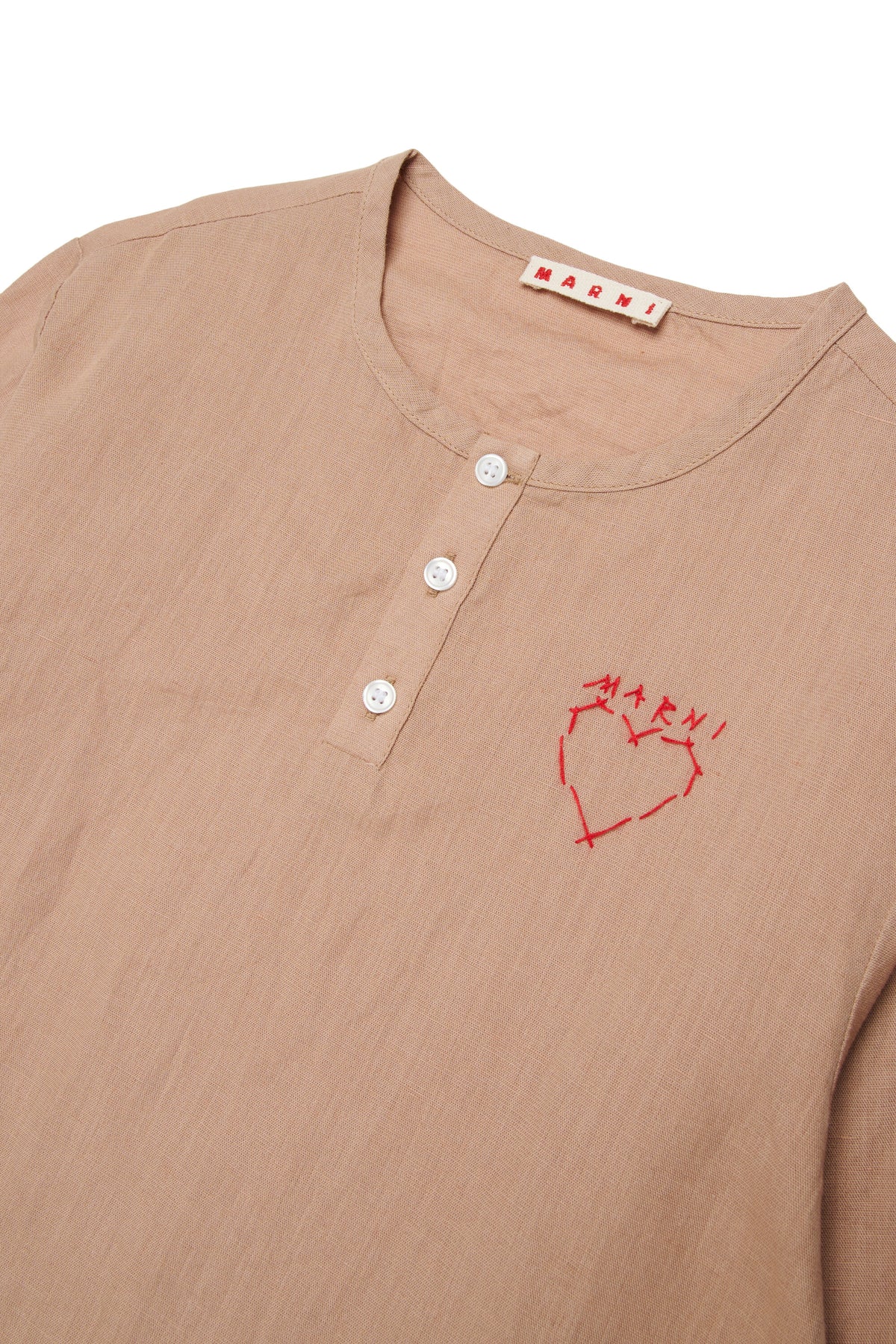 Long-sleeved shirt with heart embroidery