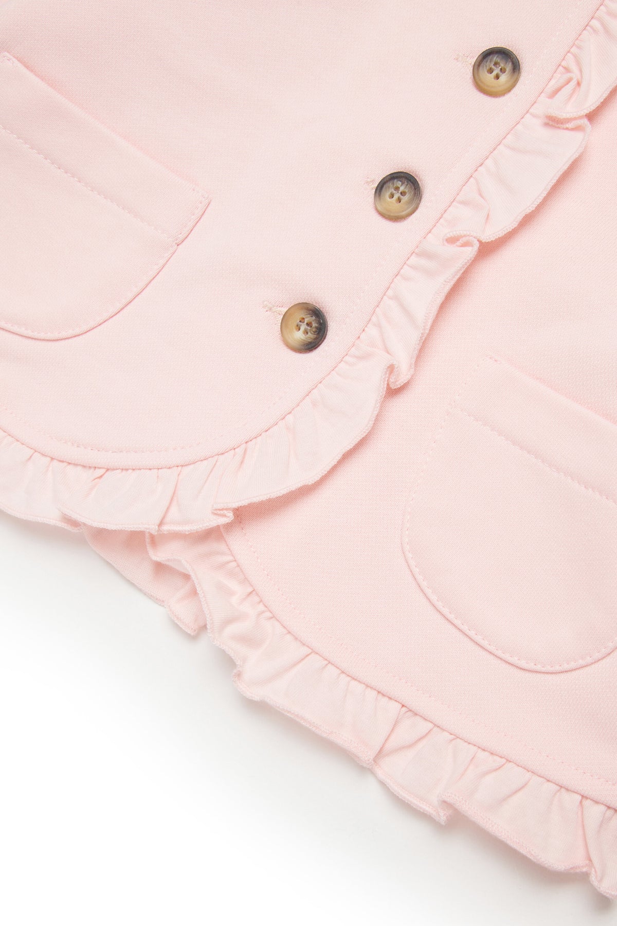 Jacket with ruffles and logo