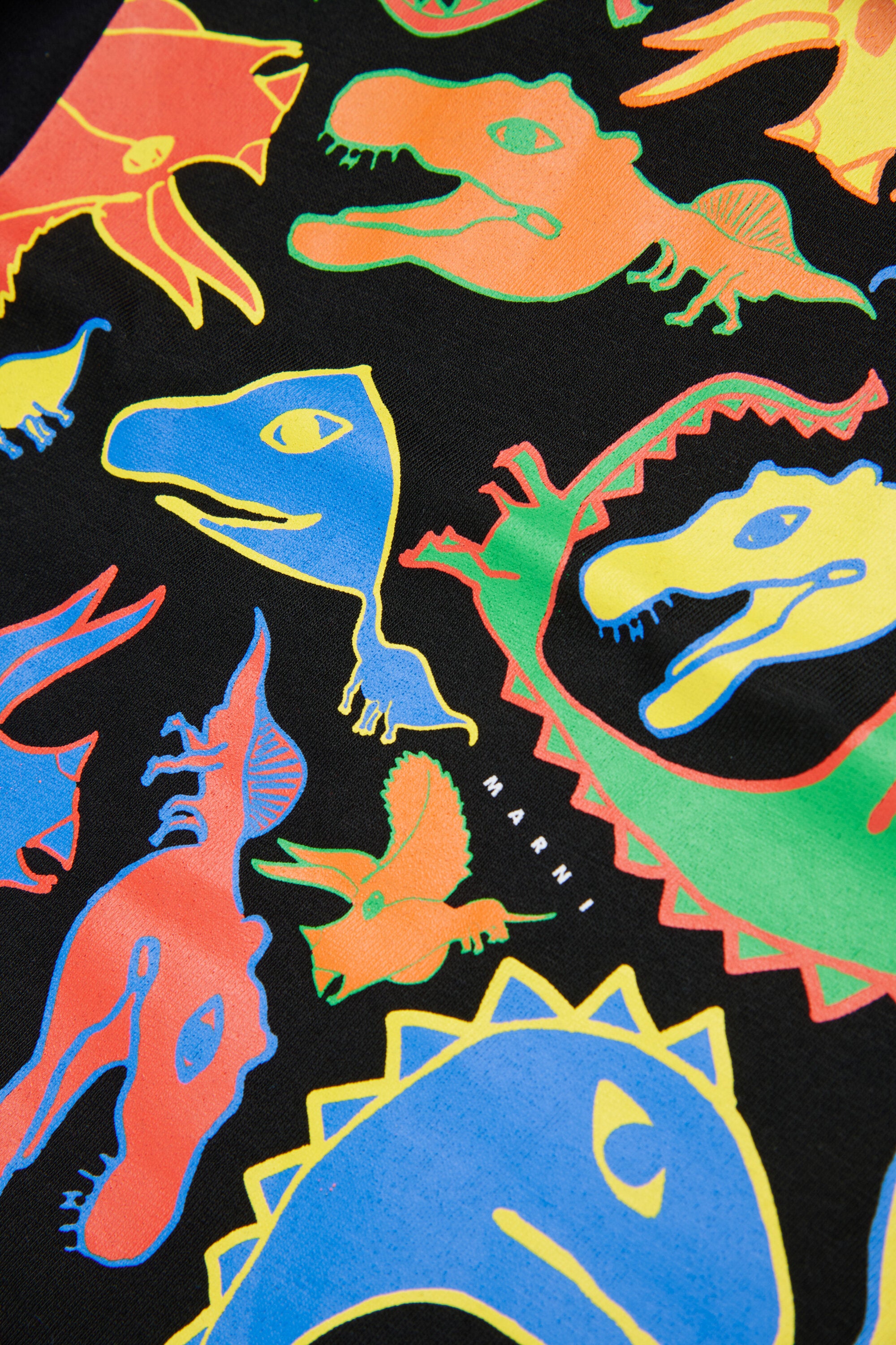 T-shirt with multicolor dinosaur print