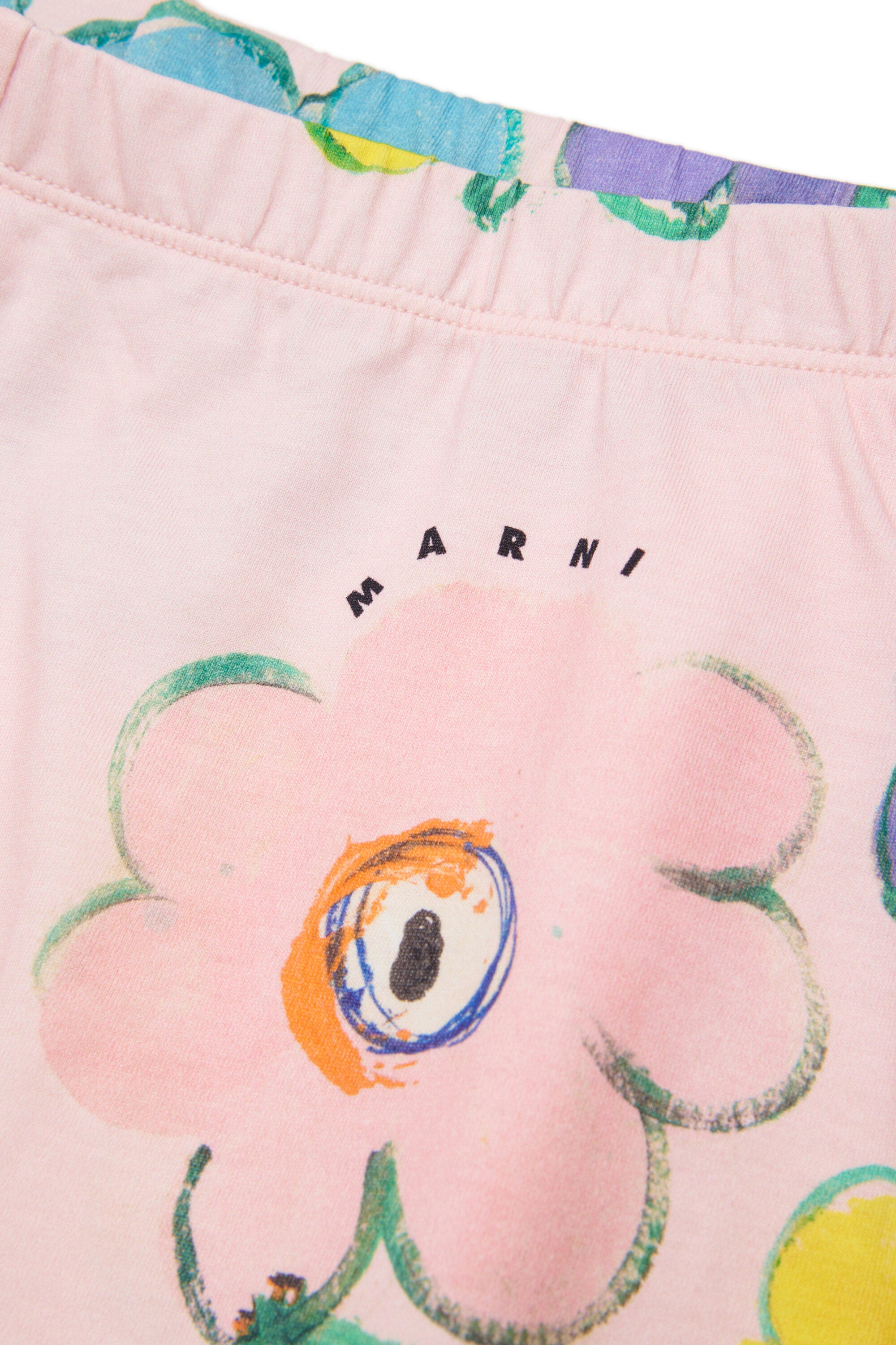 Sweatshirt shorts with floral pattern
