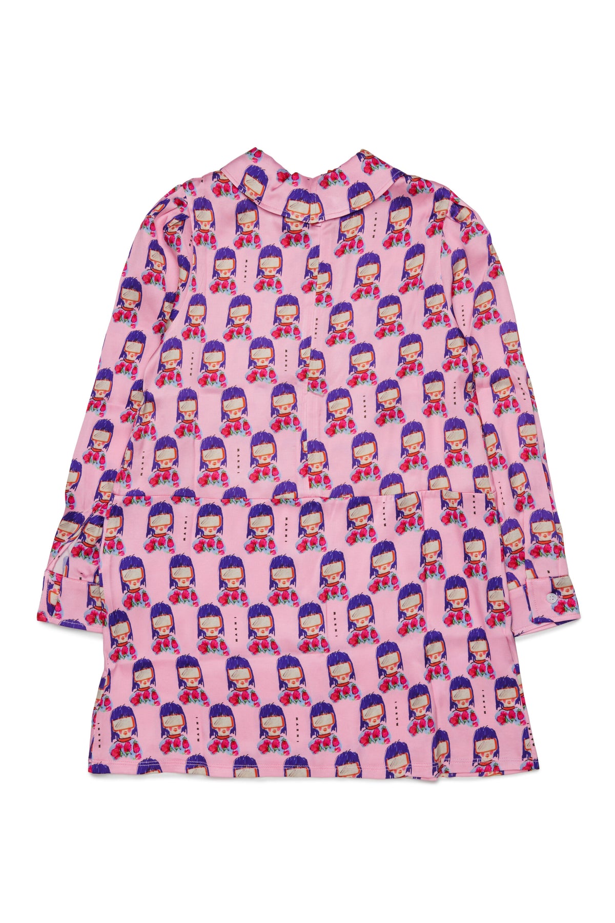 Patterned dress with classic collar