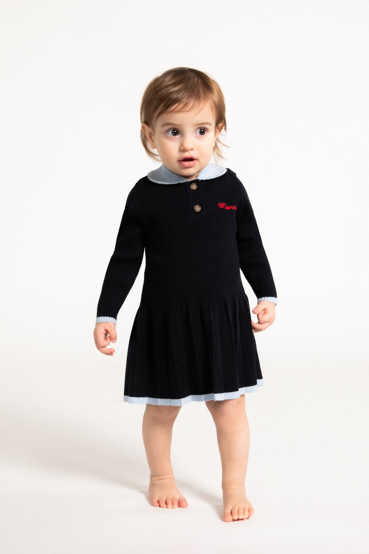 Knit dress with logo