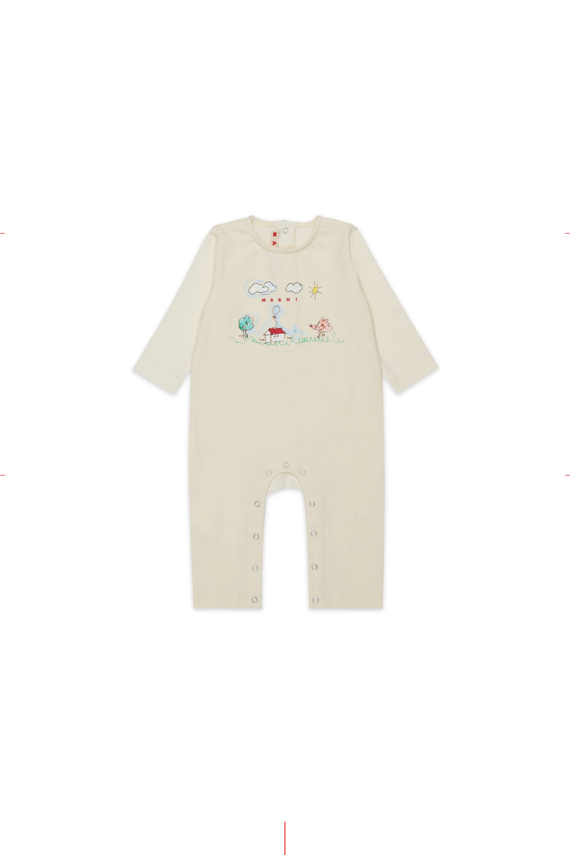 Baby jumpsuit with front print