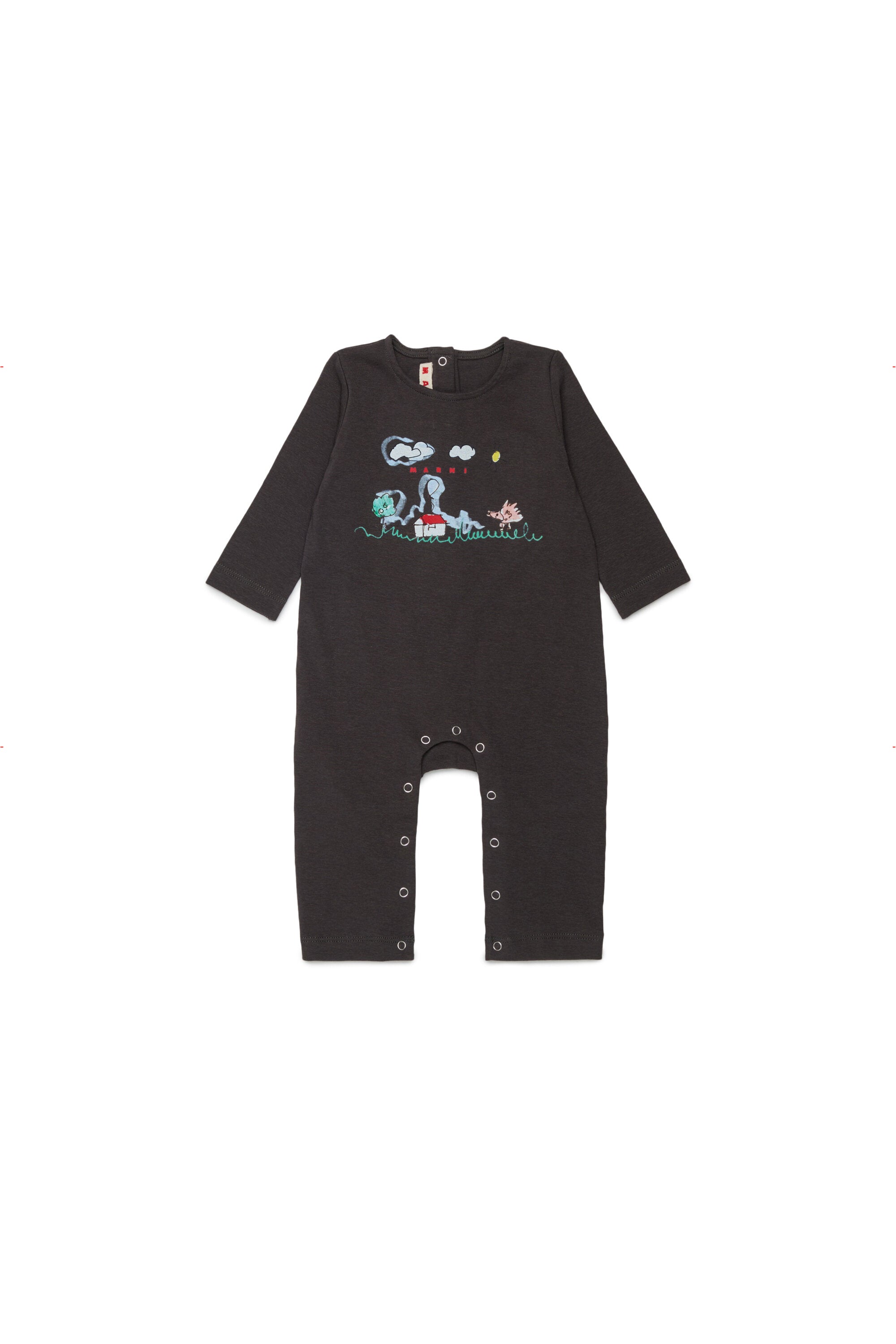 Baby jumpsuit with front print