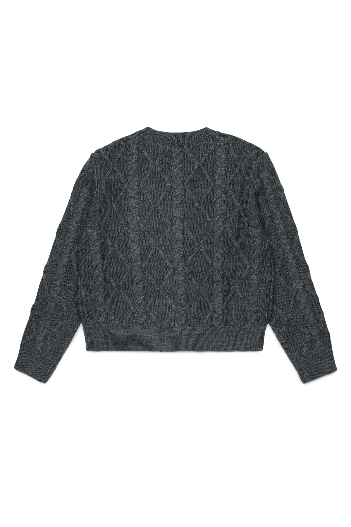 Cable-knit cardigan with logo