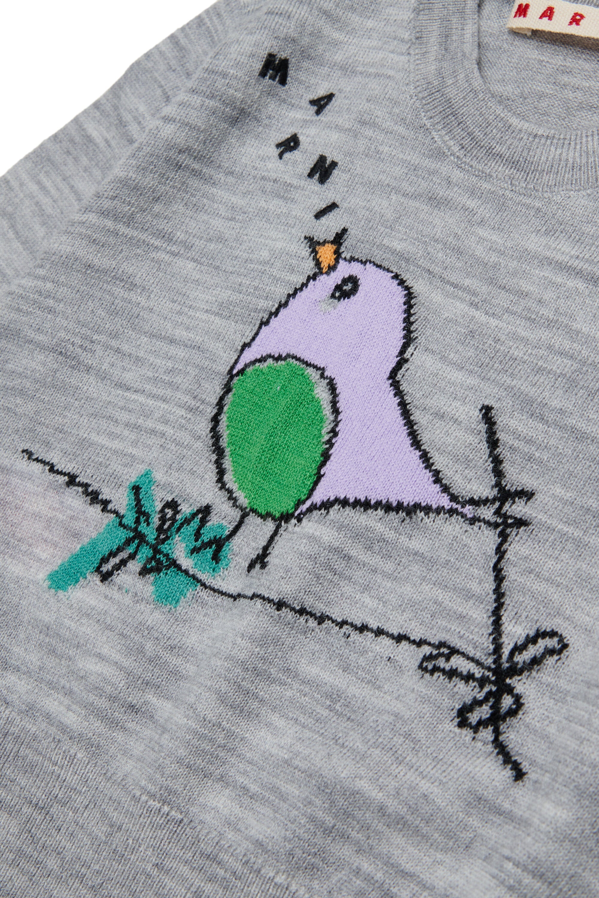Crew-neck pullover with embroidered pattern