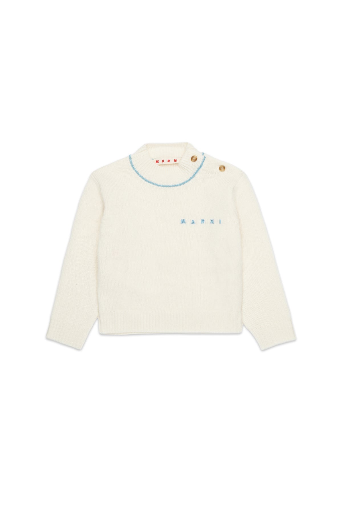 Crew-neck pullover in wool and cashmere