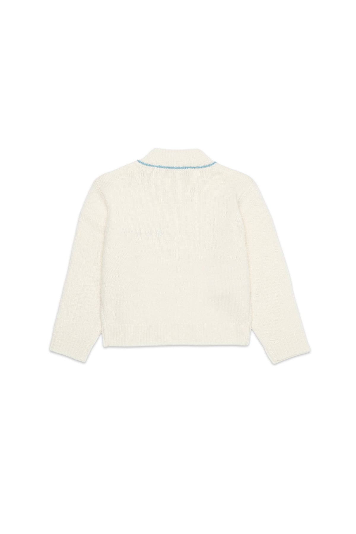 Crew-neck pullover in wool and cashmere