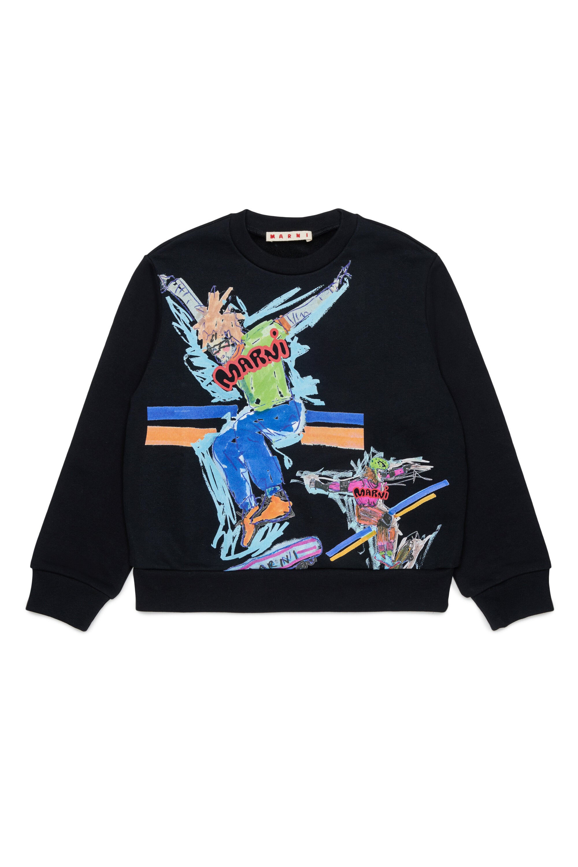 Crew-neck sweatshirt with skater print