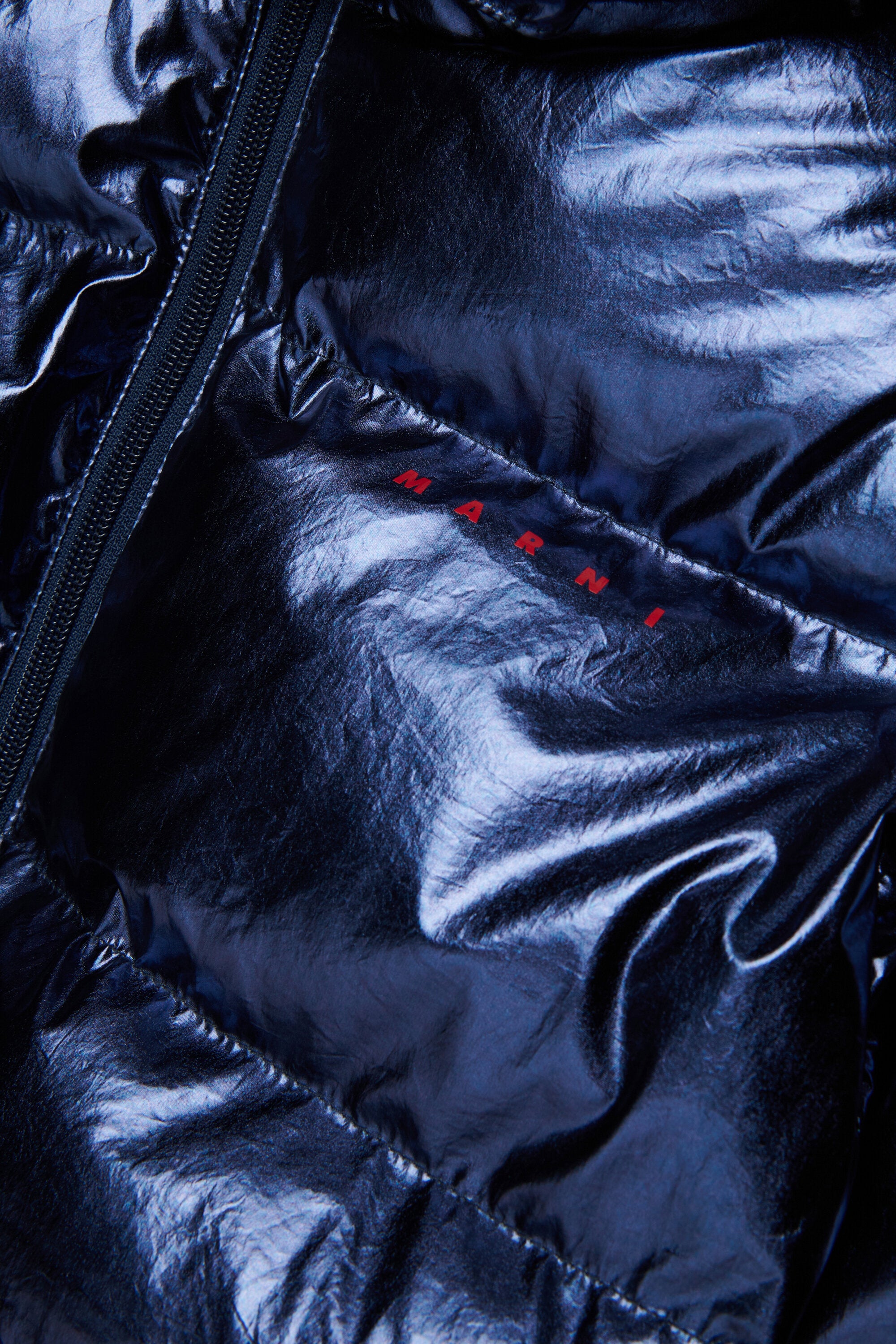 Padded jacket with printed logo