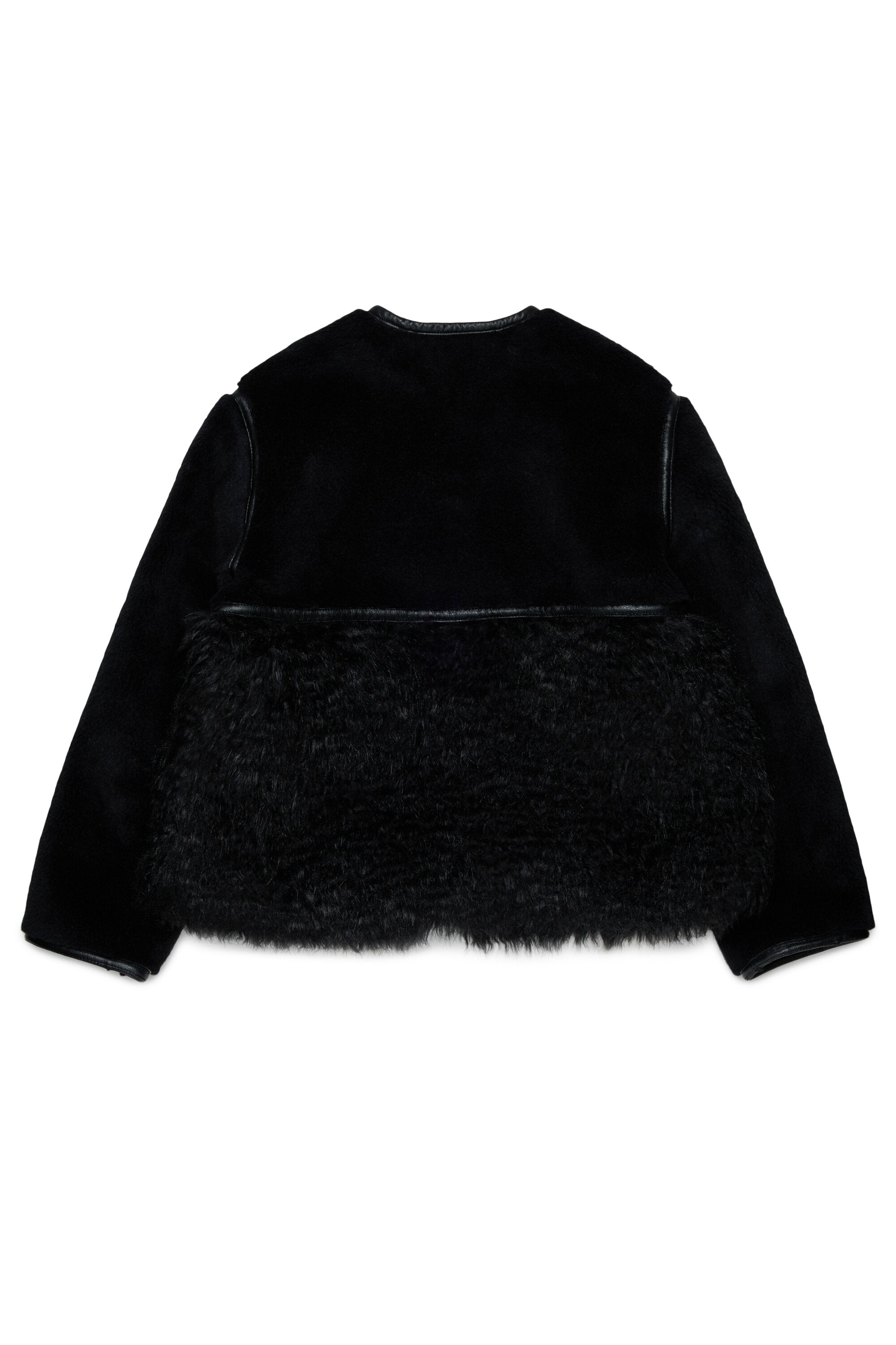 Shearling jacket with printed logo