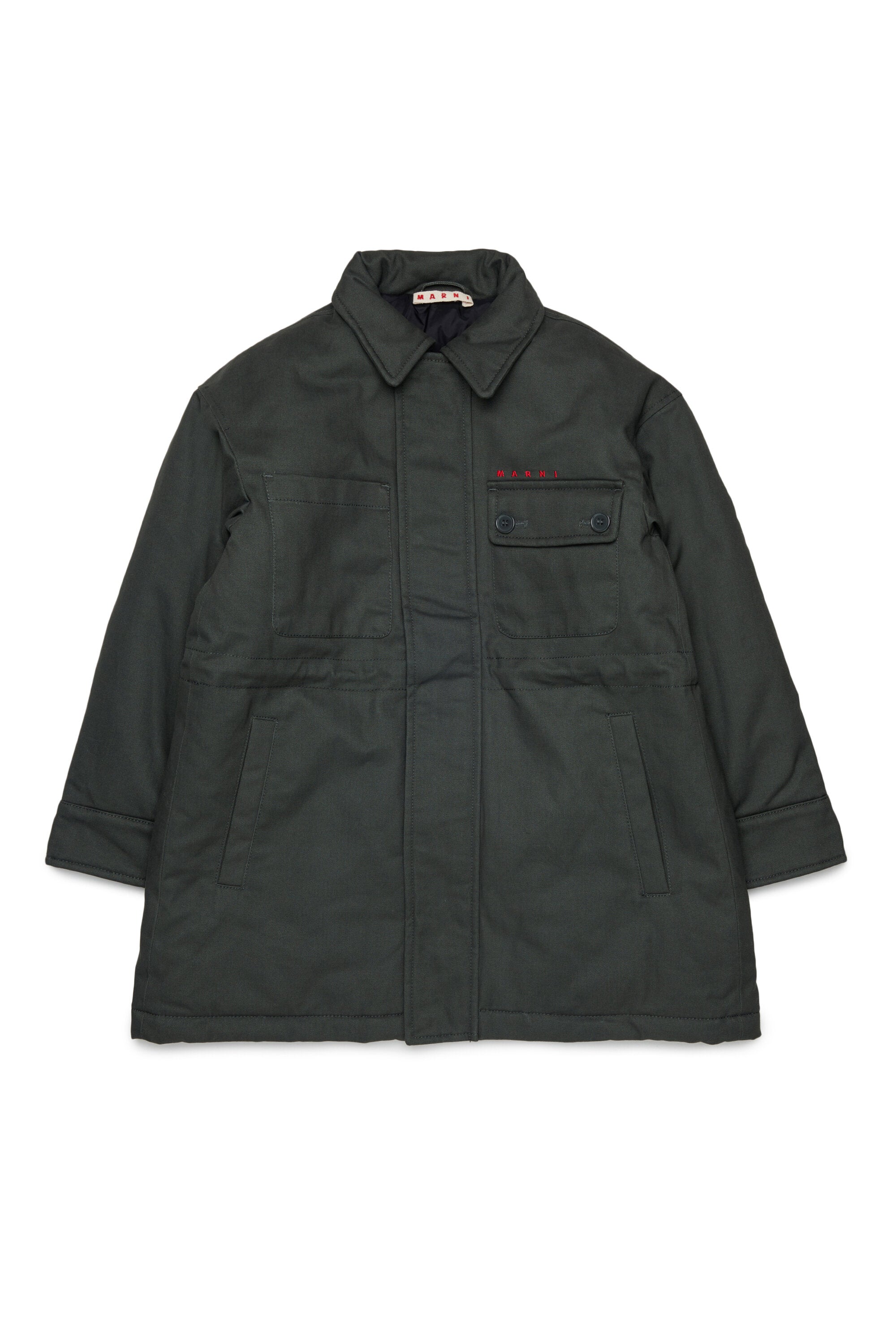 Parka jacket with printed logo