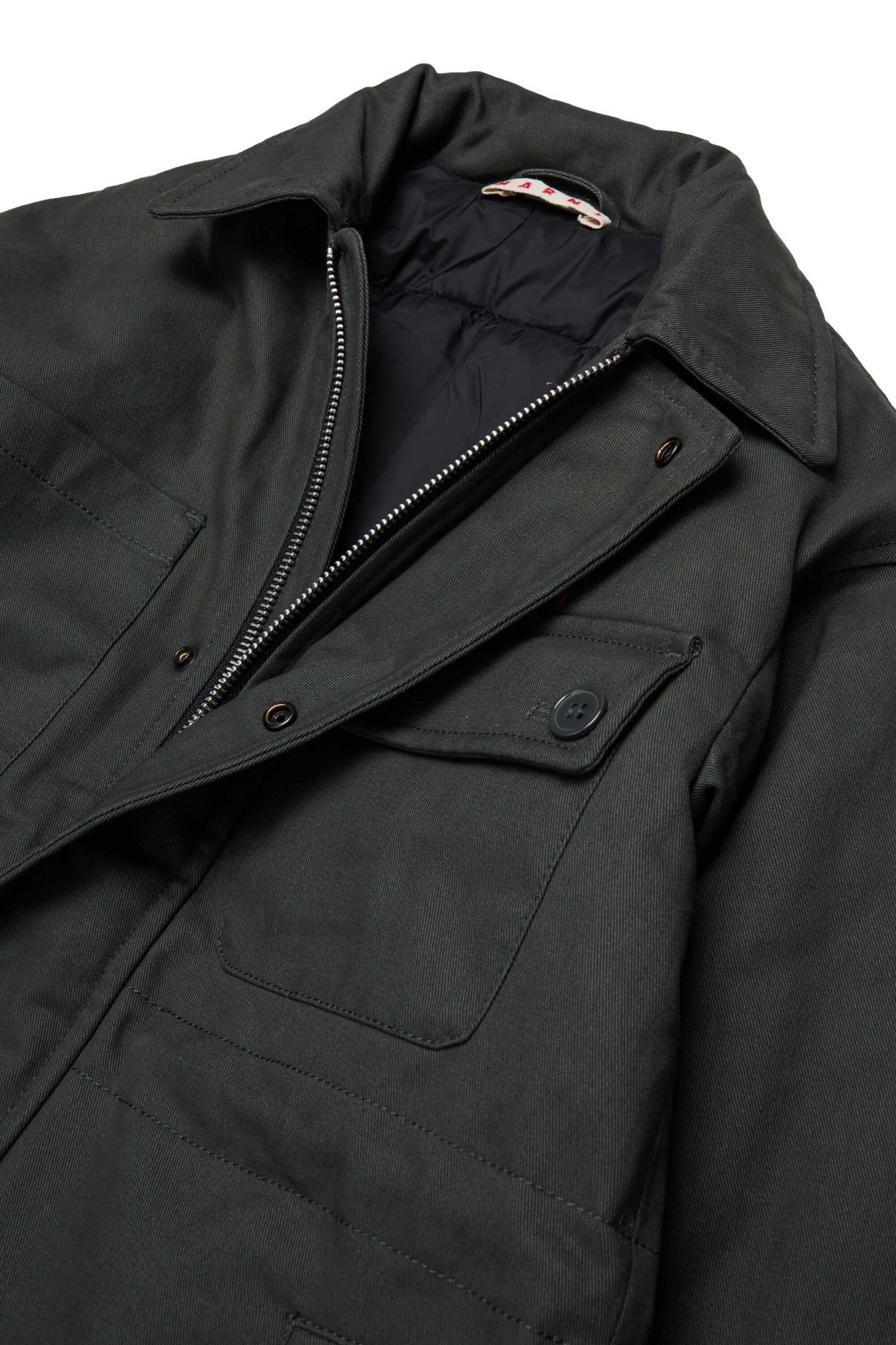 Parka jacket with printed logo