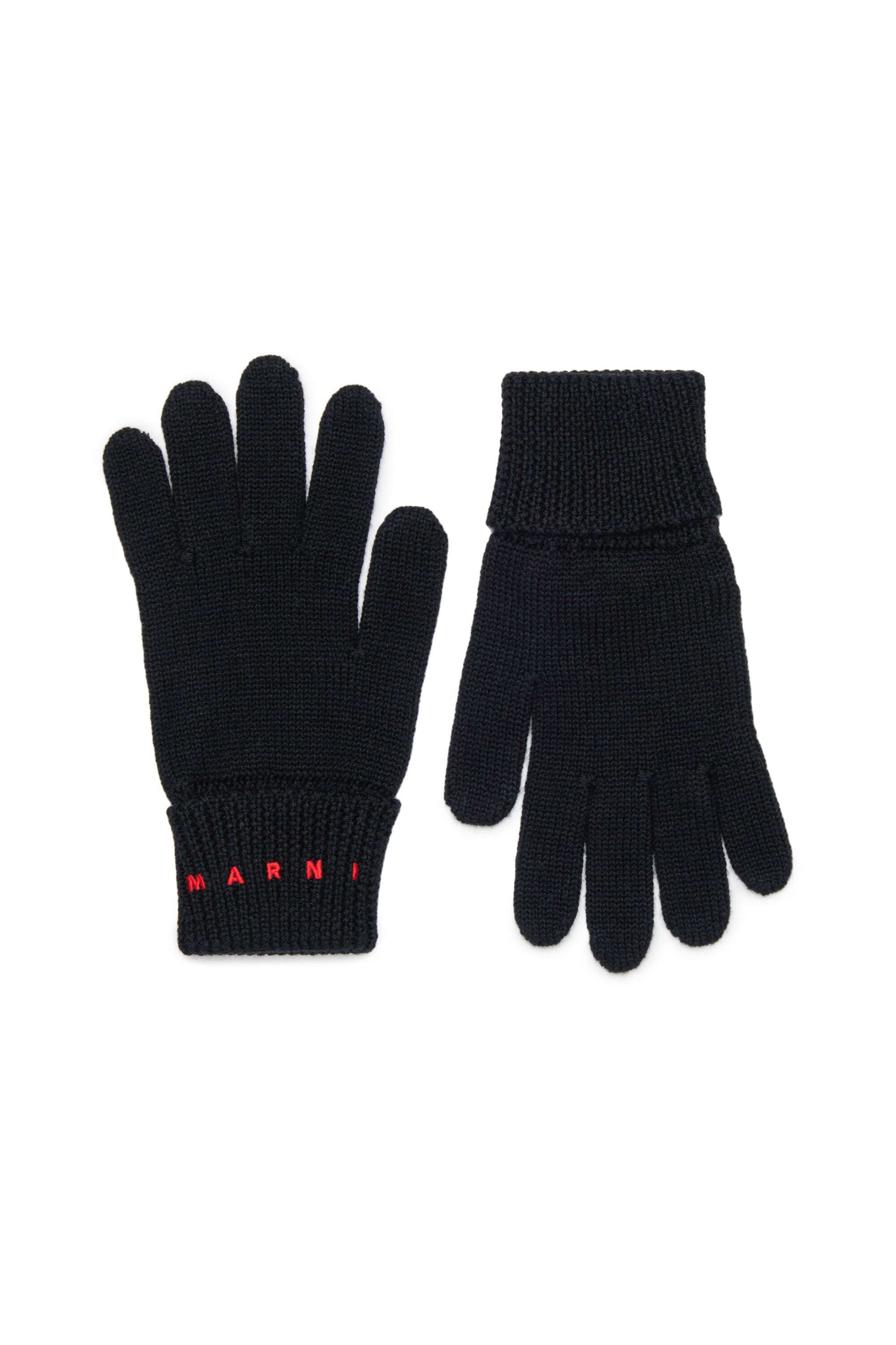 Knitted gloves with logo