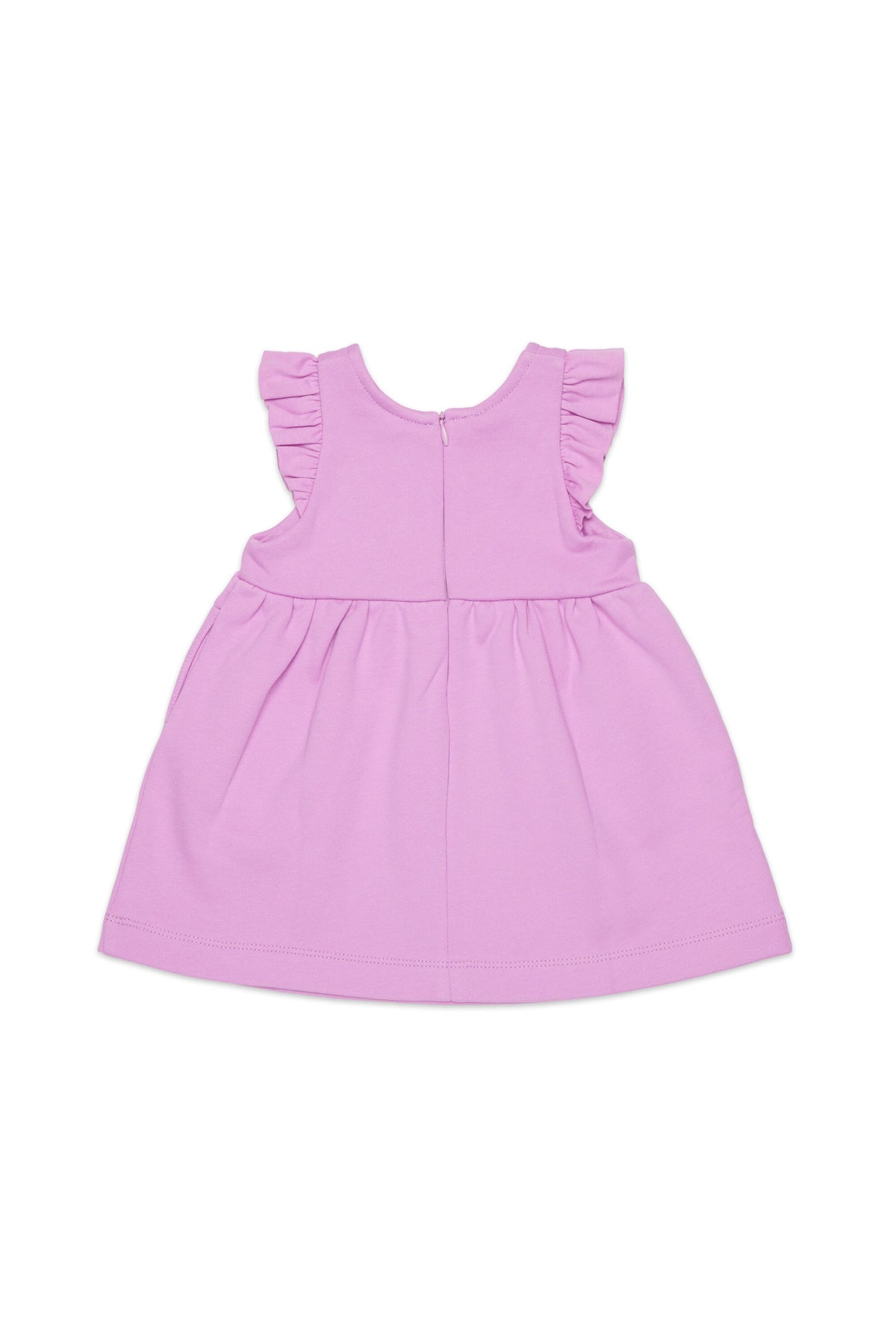Short dress with ruffles and logo