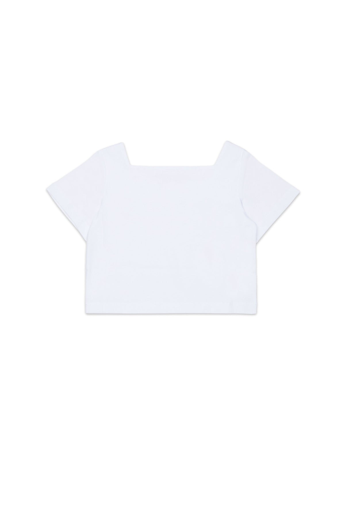 T-shirt with square neckline and logo