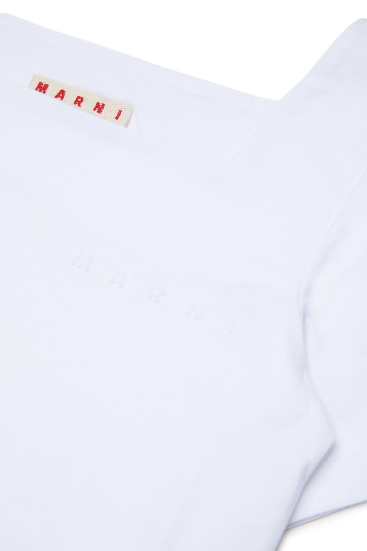 T-shirt with square neckline and logo
