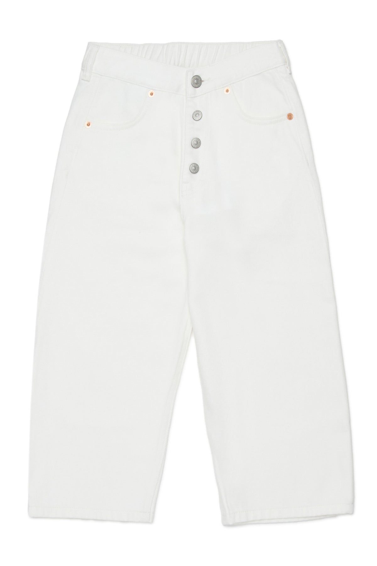 White regular-fit five-pocket jeans