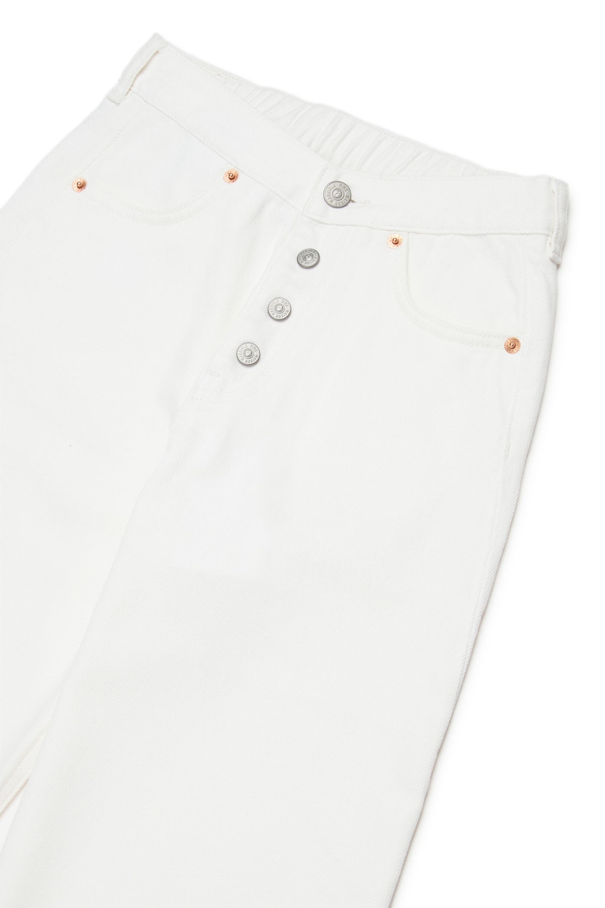 White regular-fit five-pocket jeans