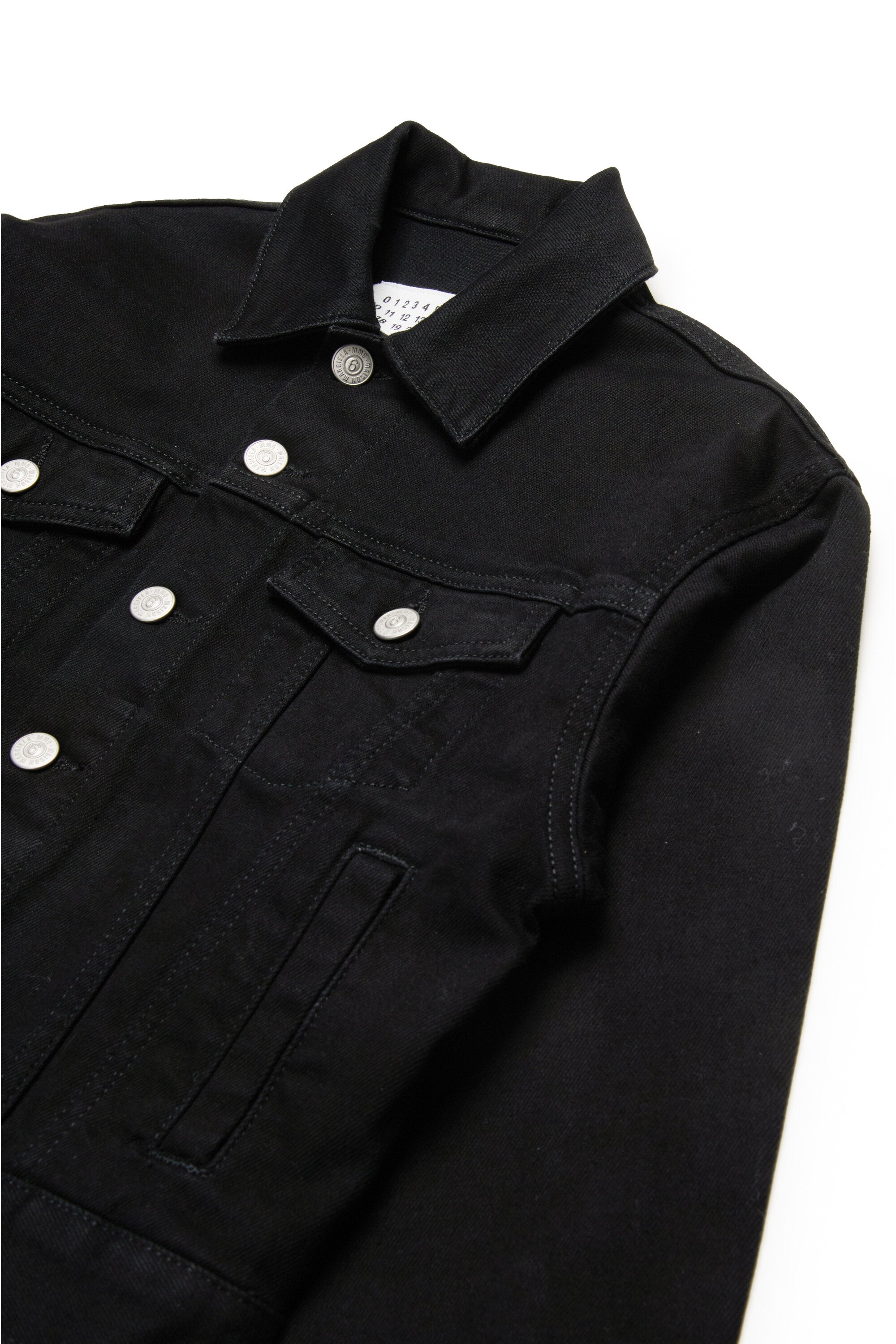 Branded black denim jacket