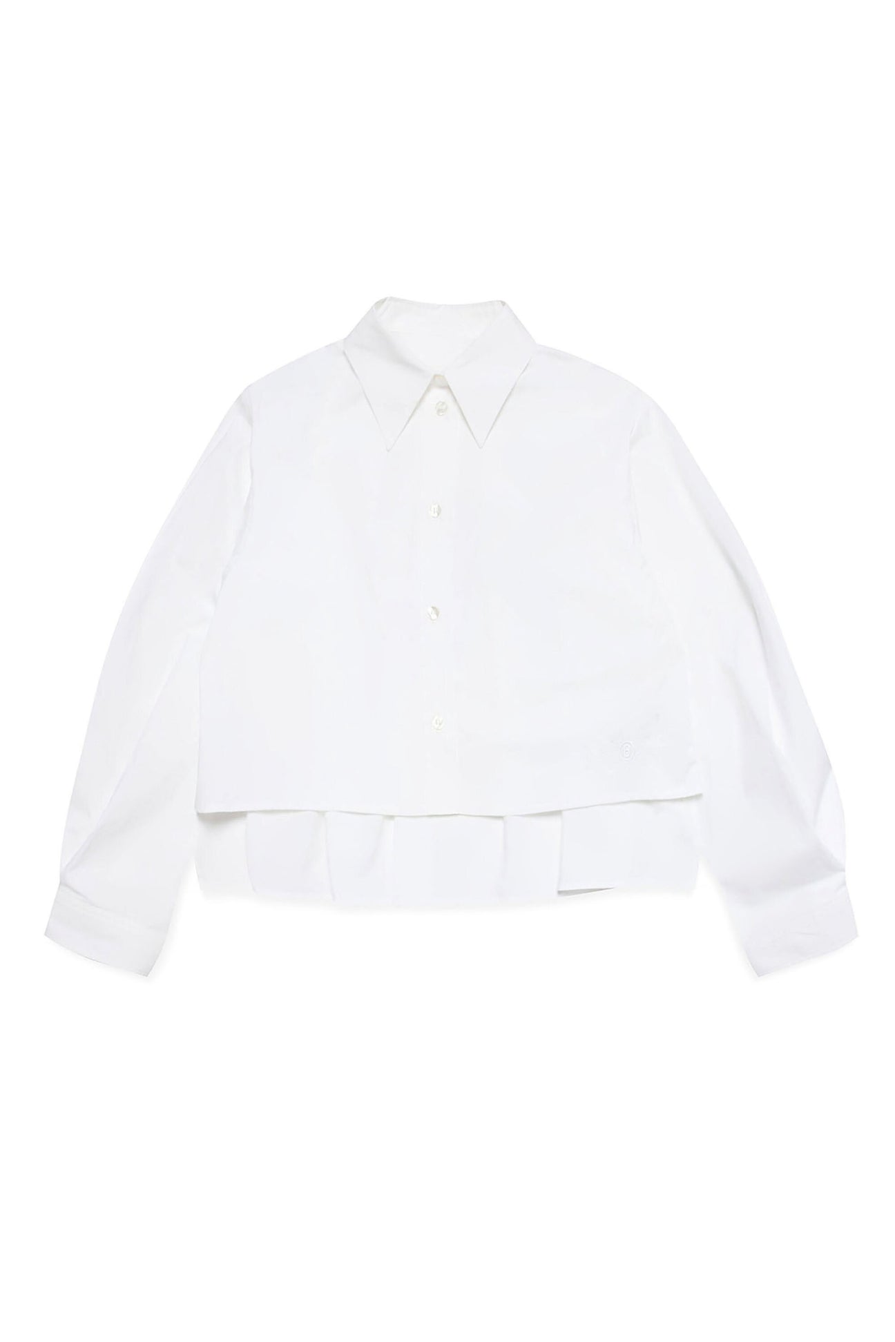 Cropped poplin shirt with pleated back 