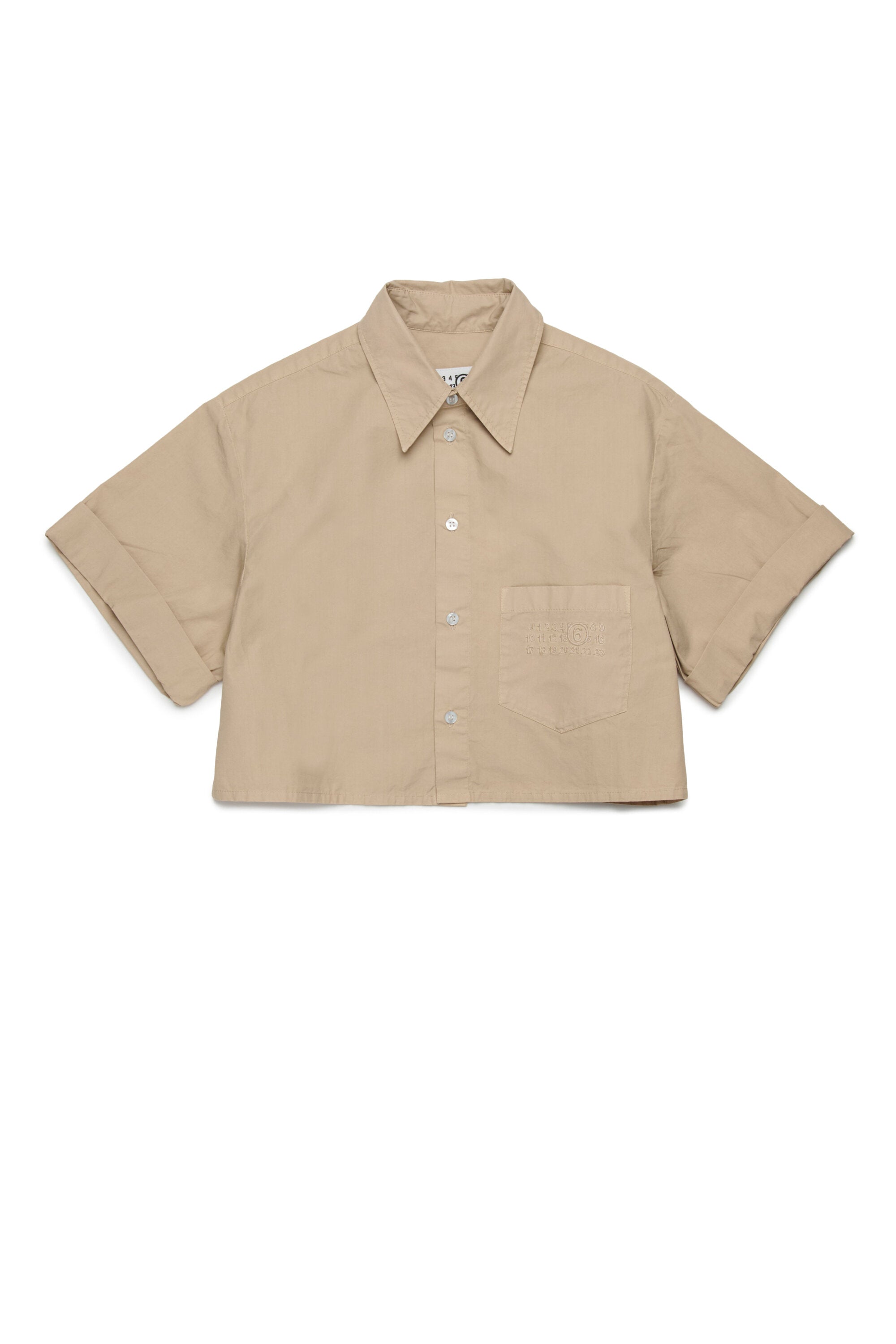 Poplin shirt with turn-up sleeves