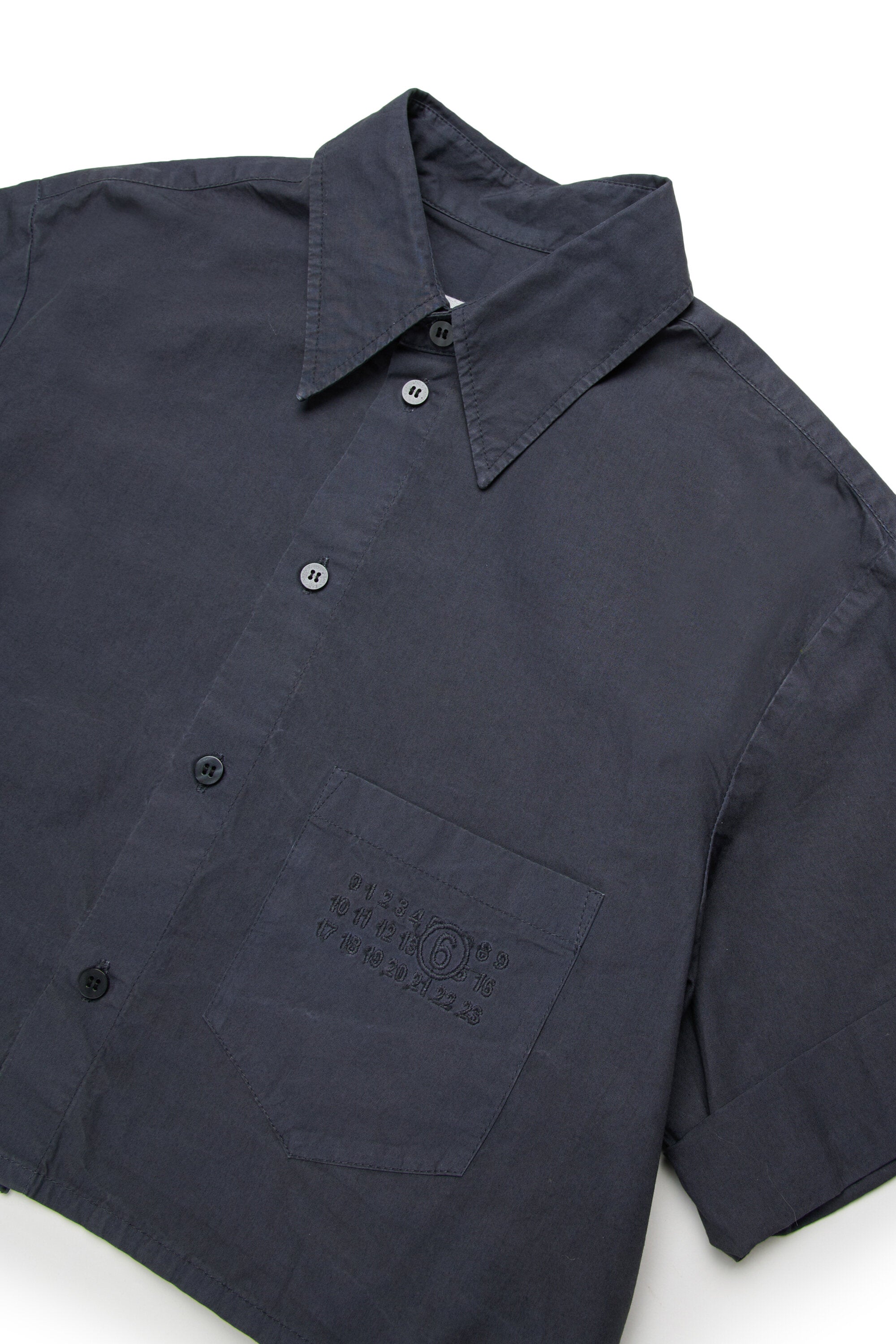 Poplin shirt with turn-up sleeves