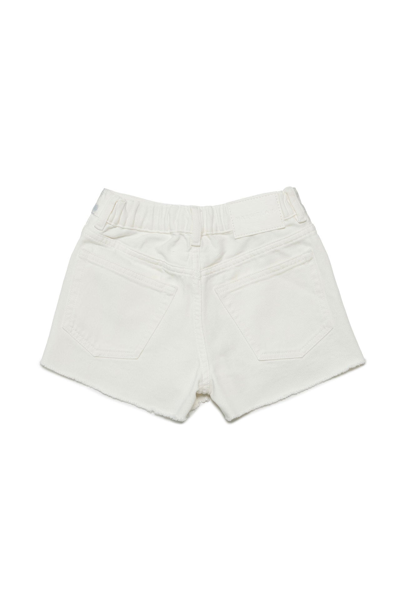 White metallic effect denim shorts White metallic effect denim shorts