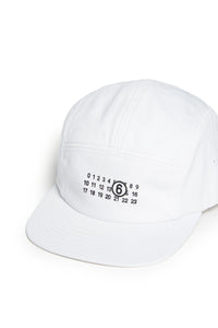 Five-panel hat branded with numeric logo