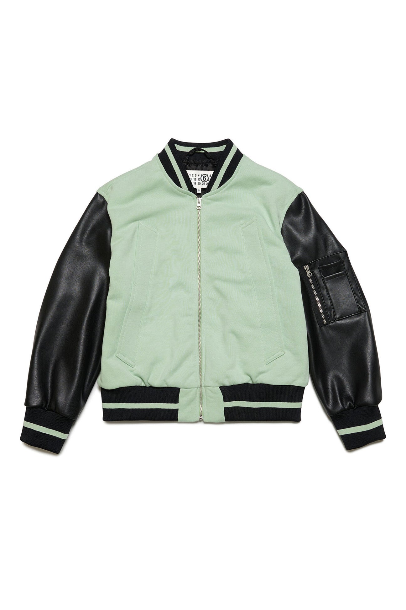 Bomber jacket with imitation leather sleeves Bomber jacket with imitation leather sleeves