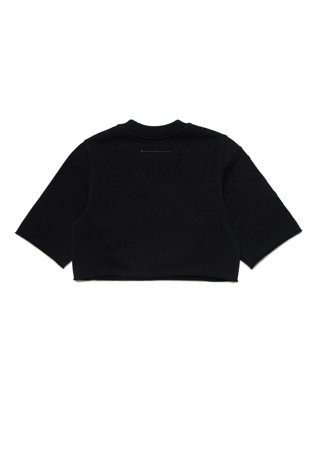 Cropped ripped sweatshirt branded with numeric logo Cropped ripped sweatshirt branded with numeric logo