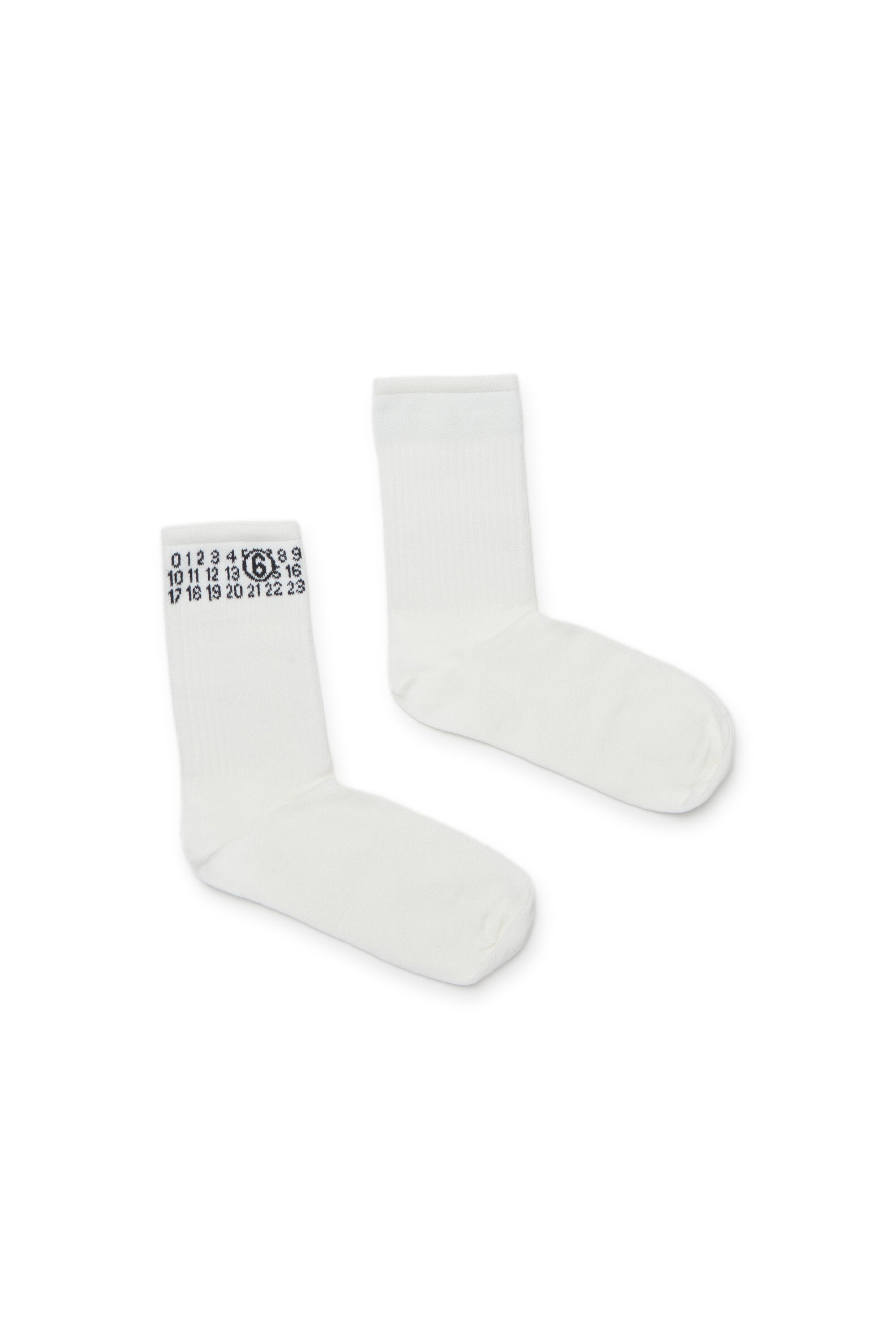 Ribbed socks branded with numeric logo