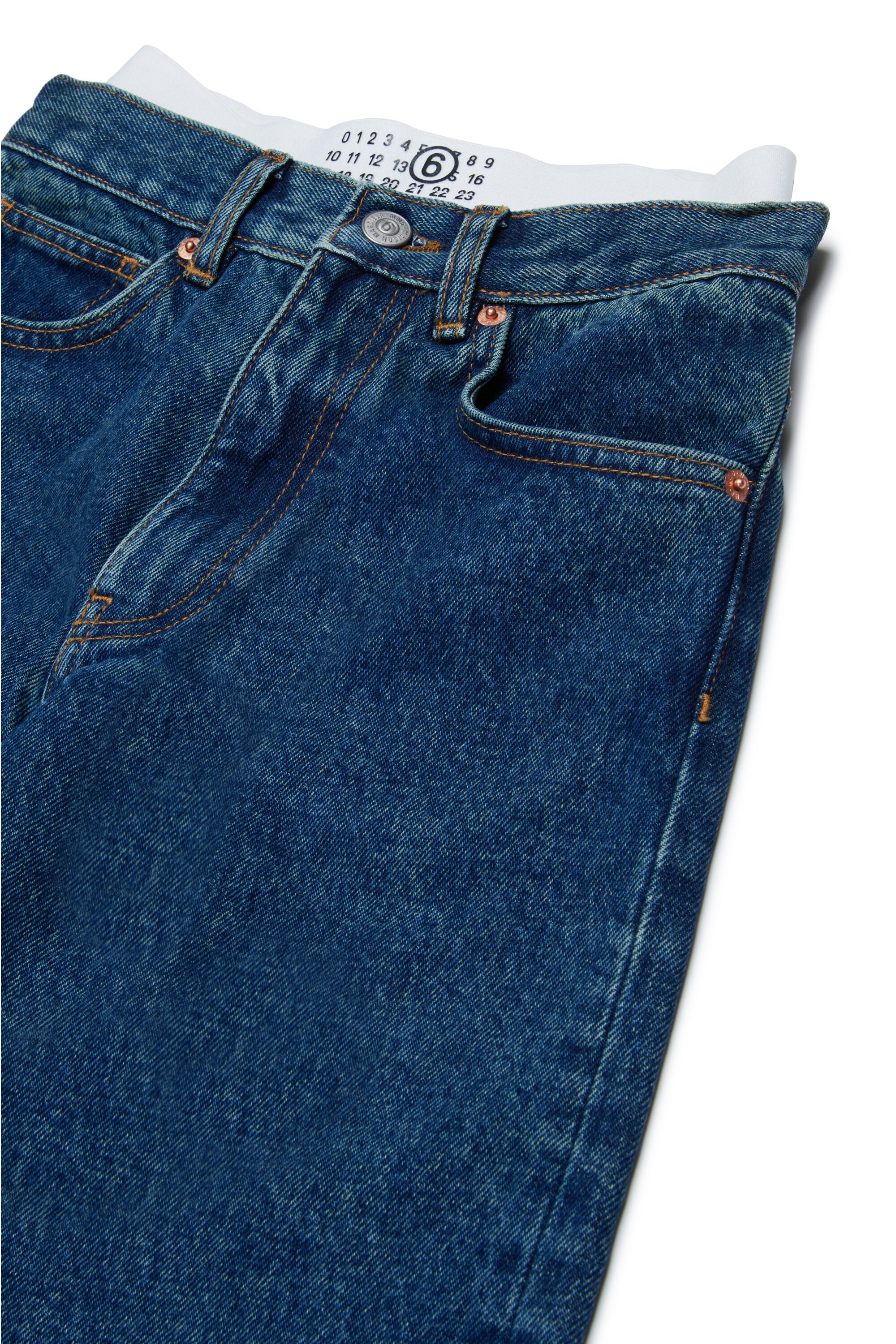 Jeans with logoed elastic