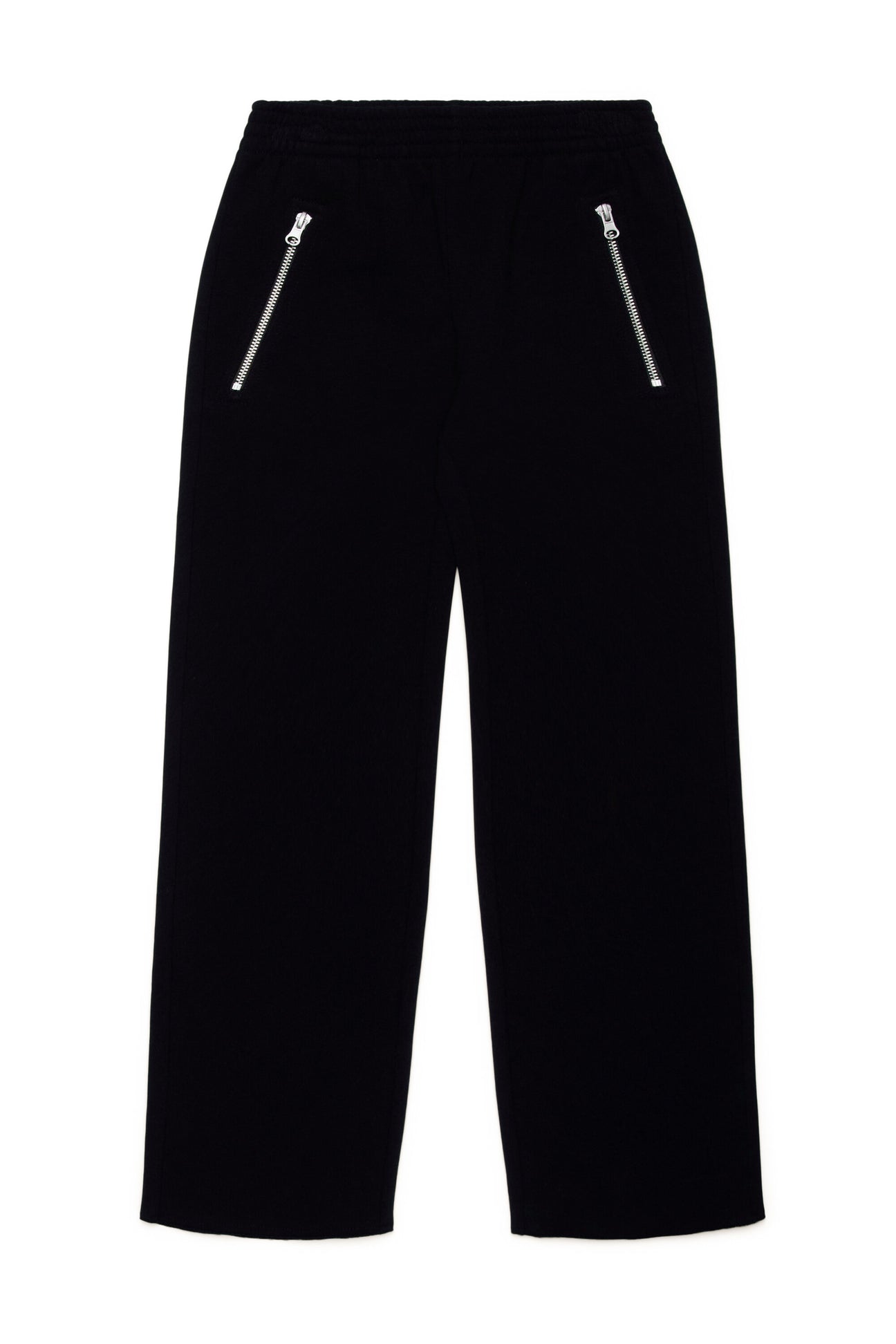 Fleece trousers with diagonal zips 