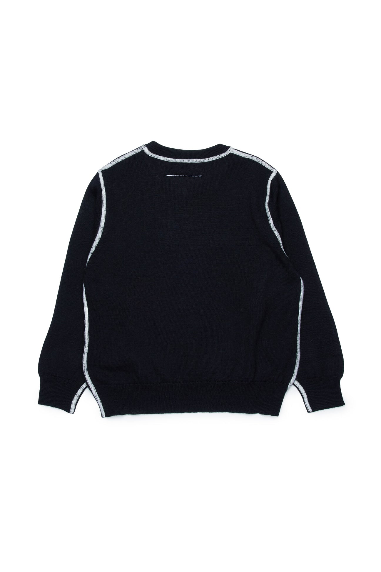 Wool-blend pullover with overlock seams Wool-blend pullover with overlock seams