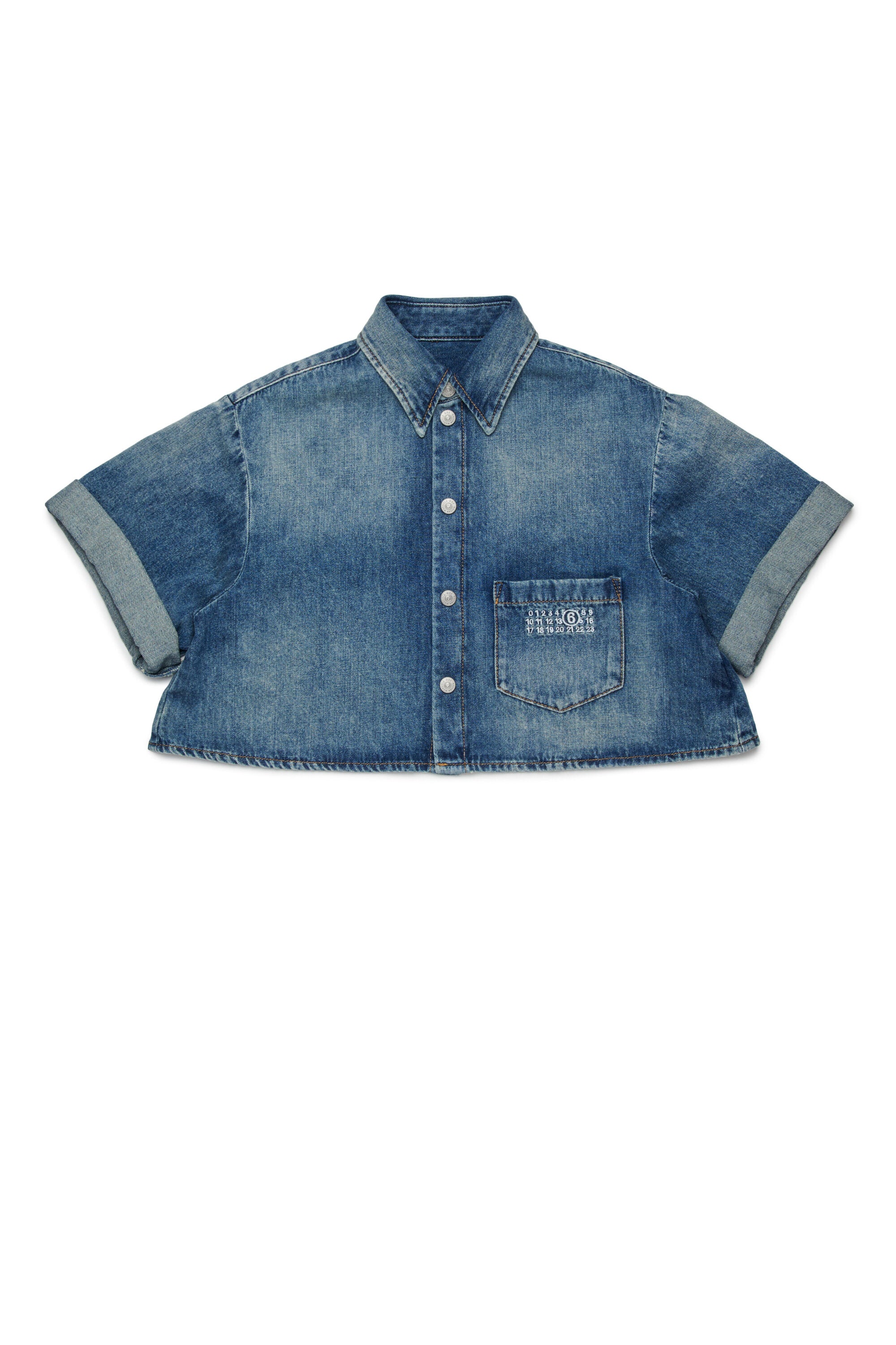 Denim shirt with logo