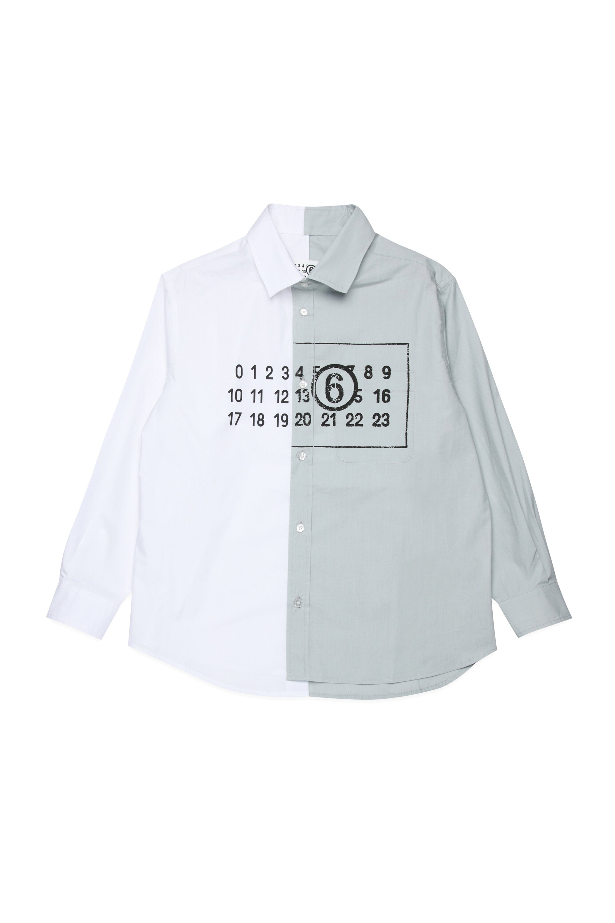Two-color re-cut poplin shirt