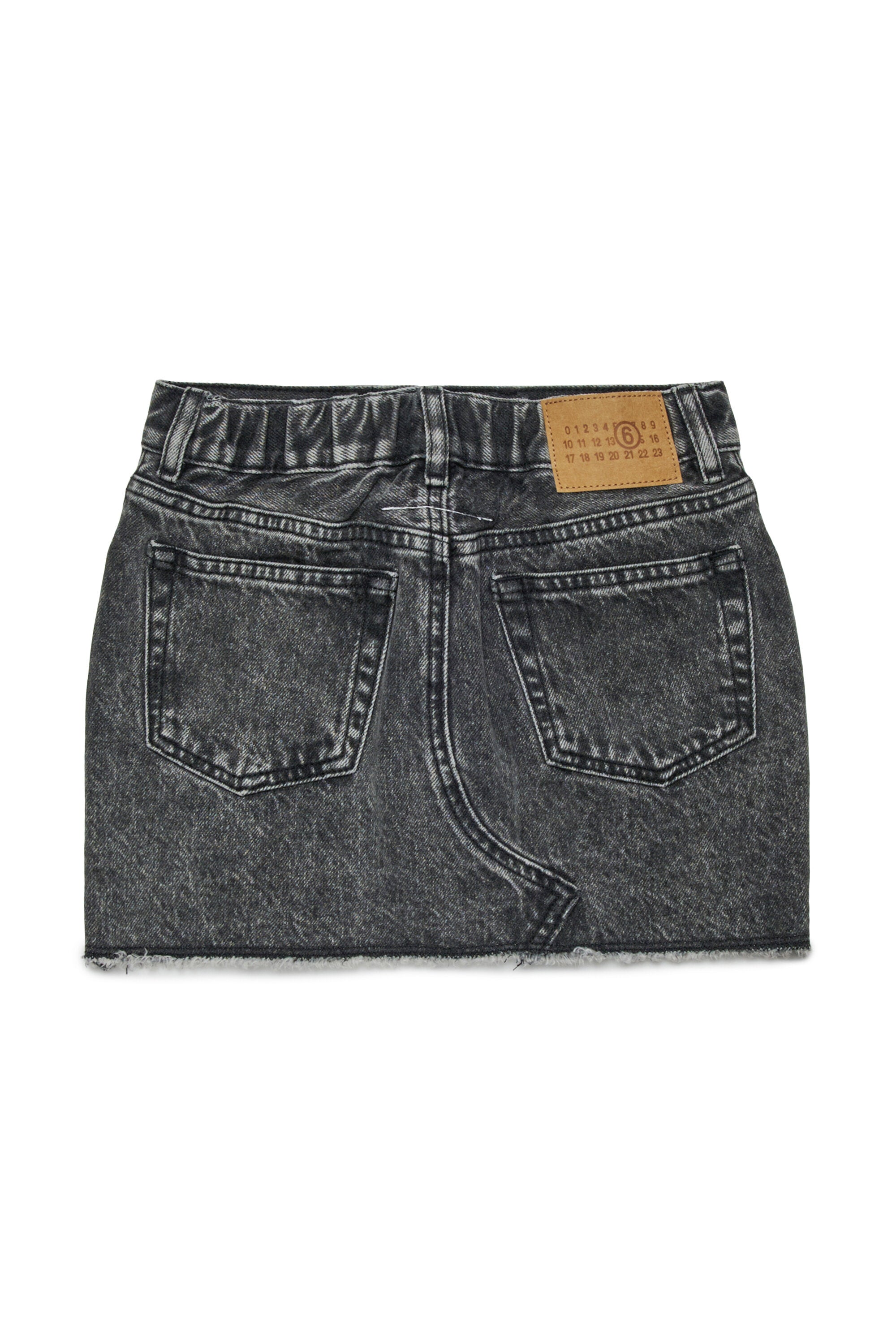 Black shaded denim mini skirt