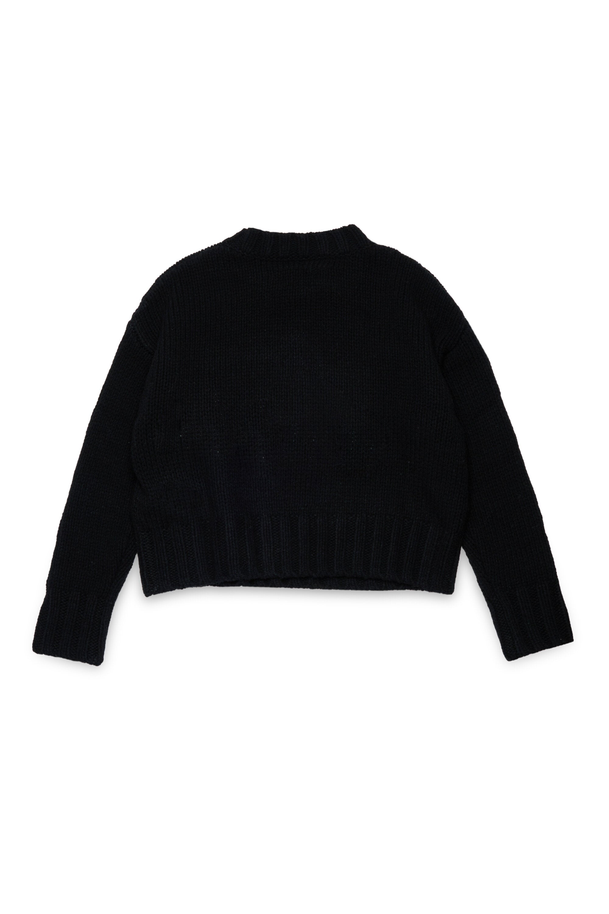 Wool-blend cropped pullover with maxi logo