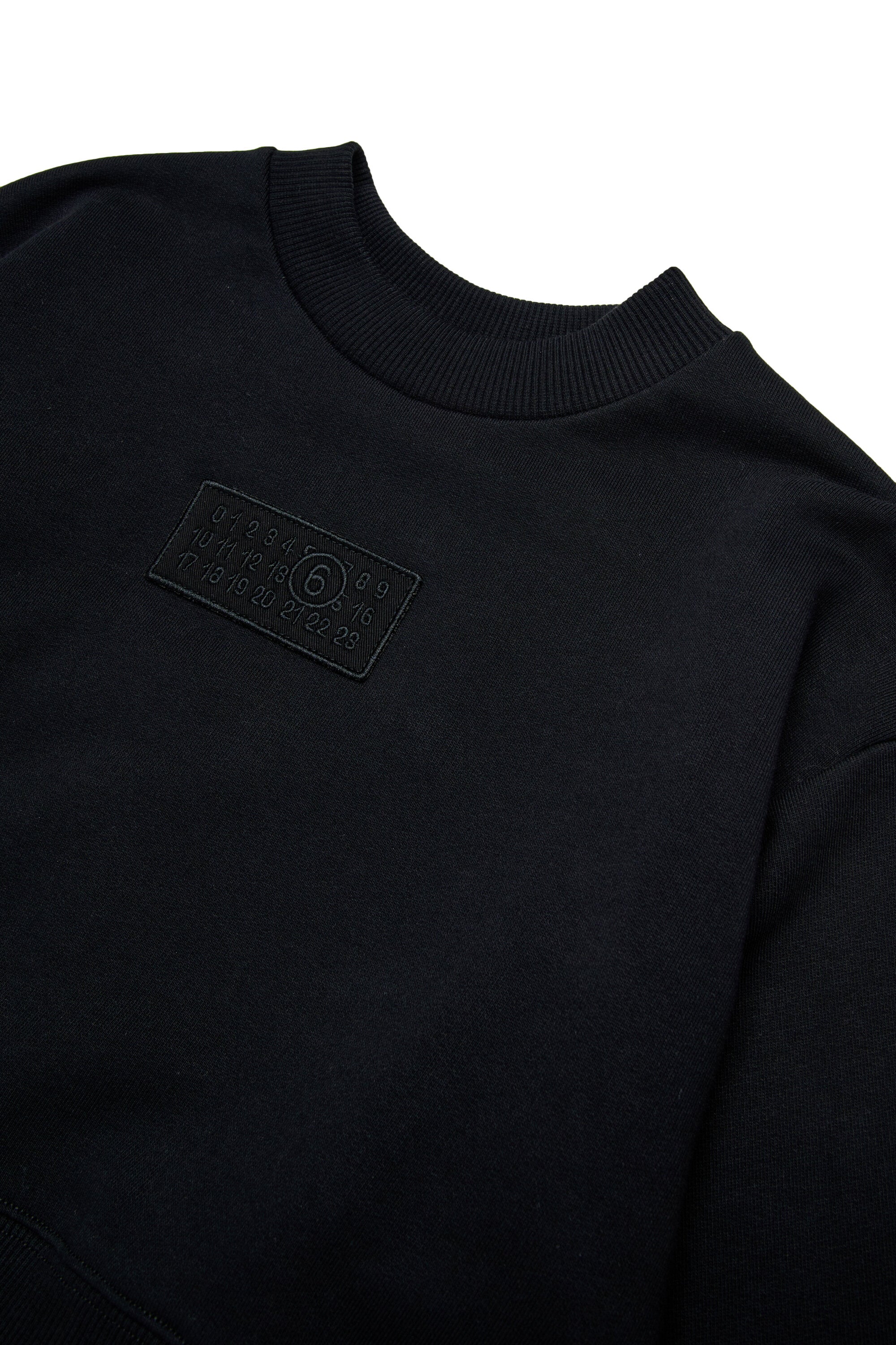 Cropped crew-neck sweatshirt with Numeric Logo patches