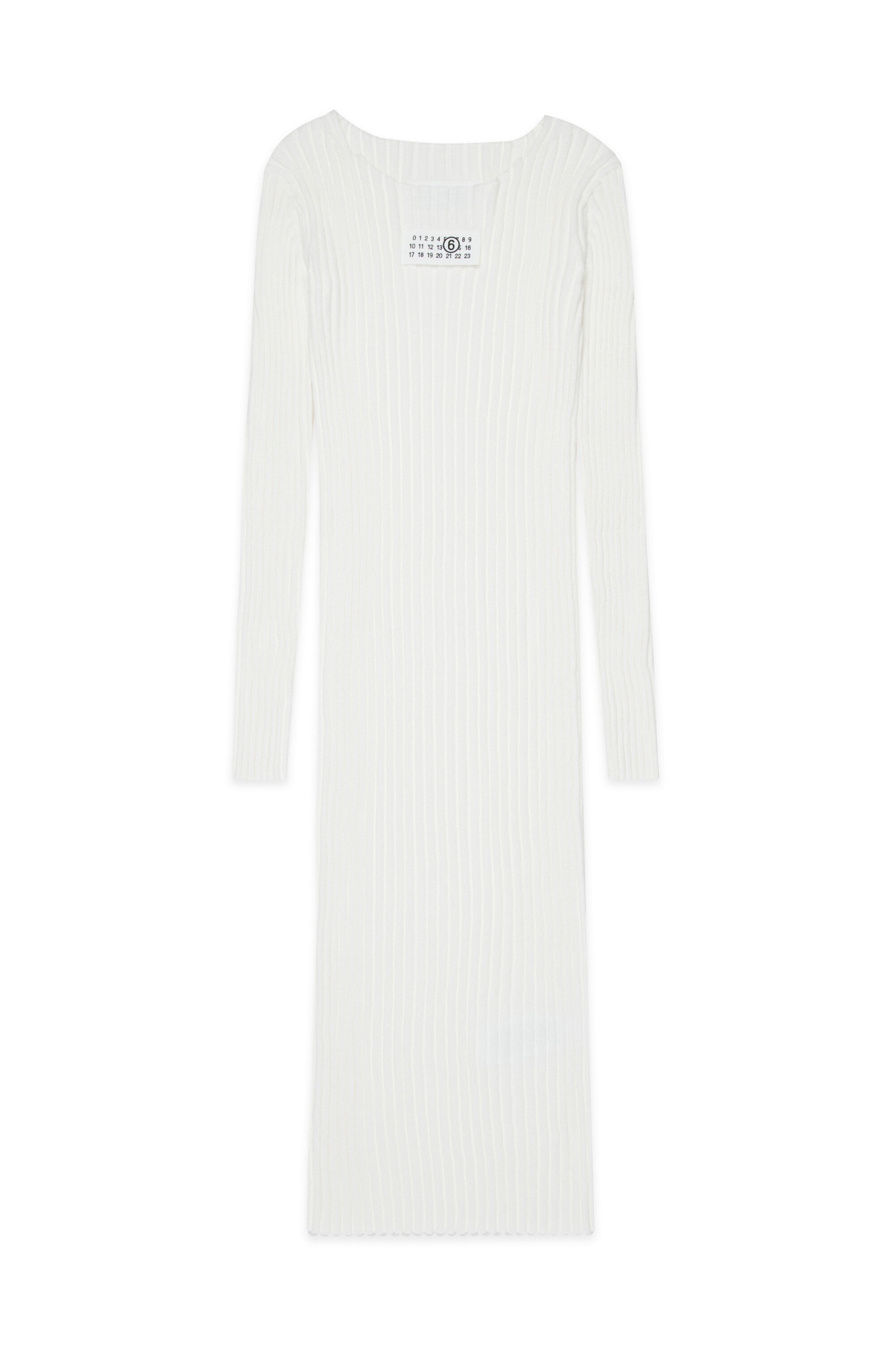 Ribbed long dress with logo