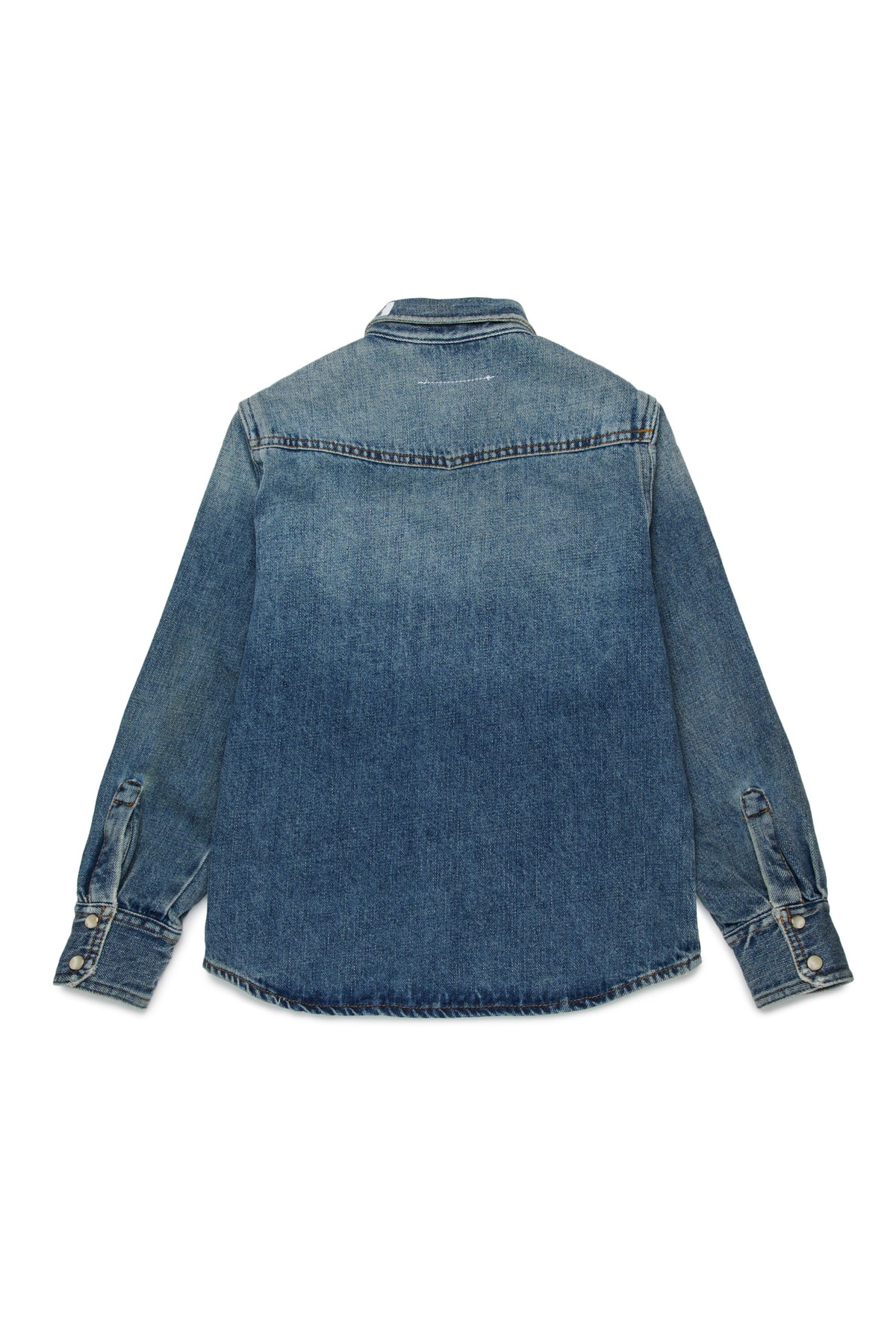 Denim shirt with printed logo