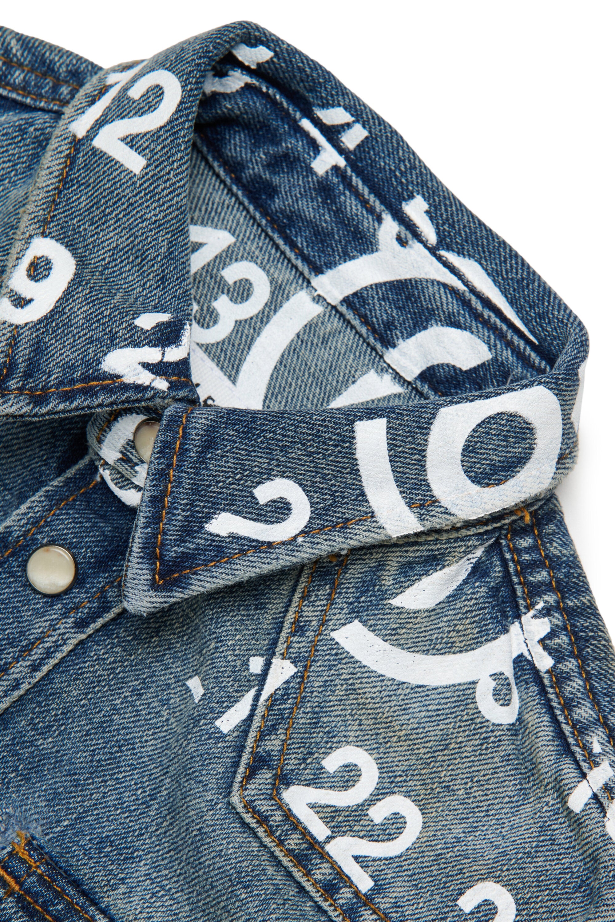 Denim shirt with printed logo