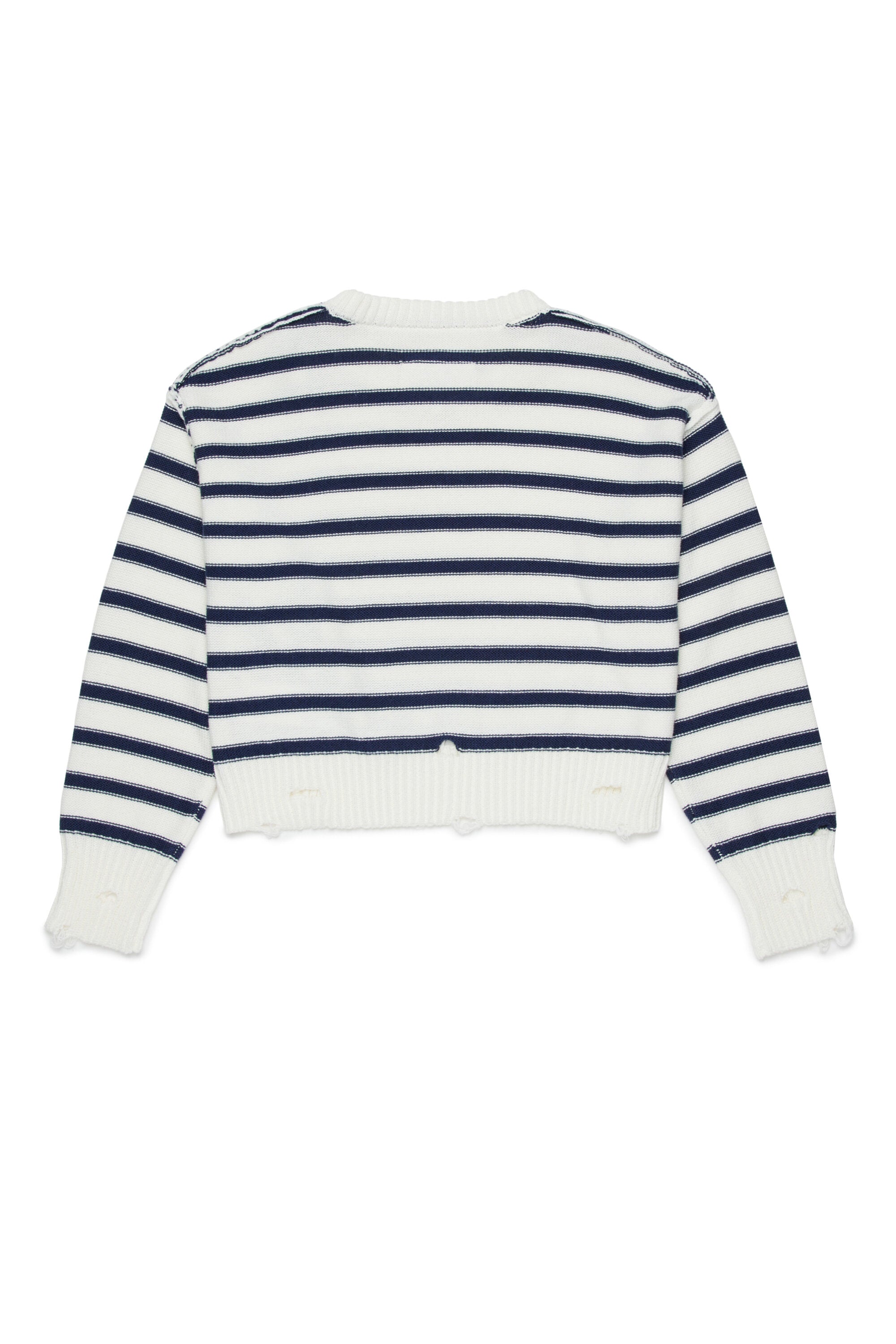 Crew-neck striped pullover with logo
