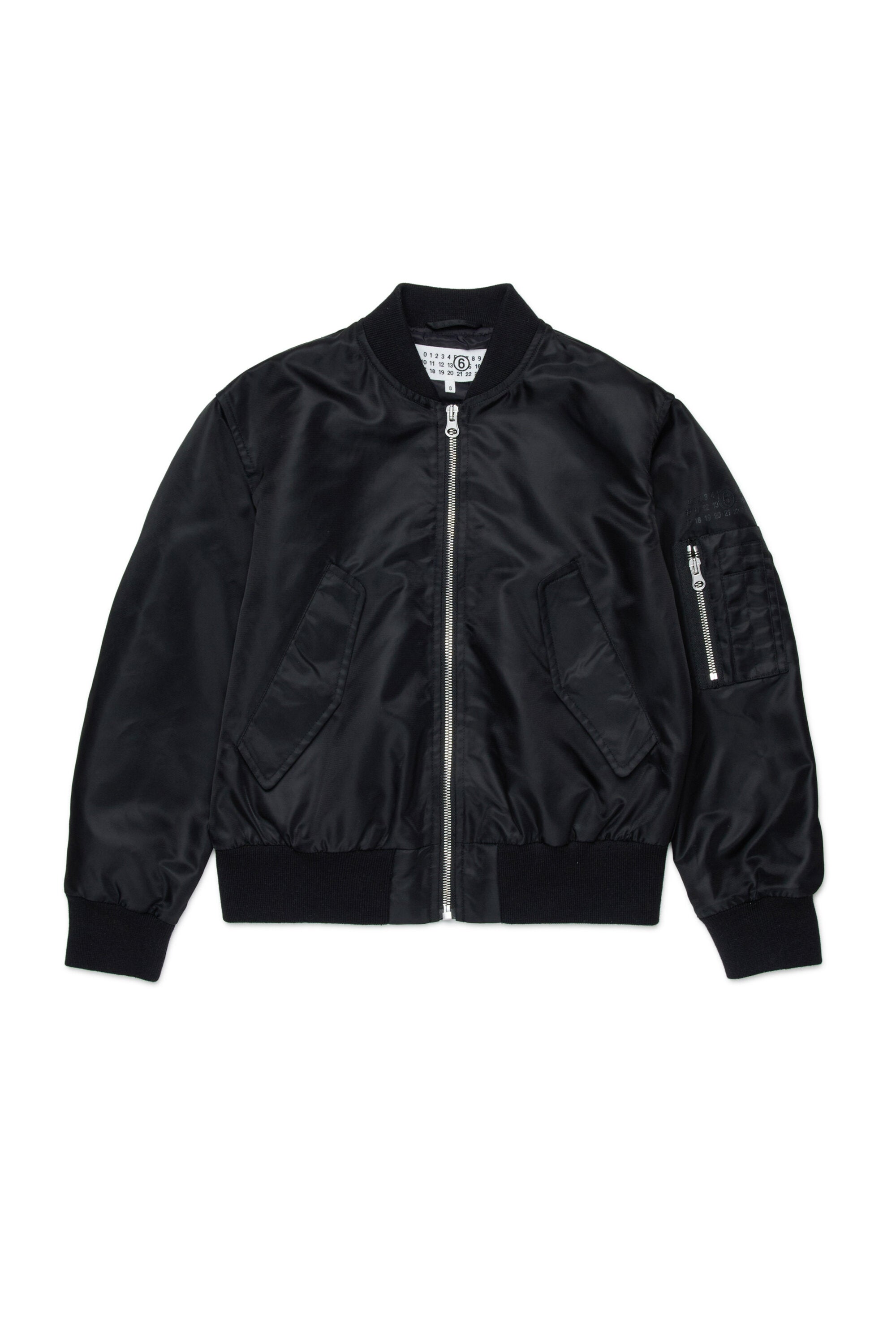 Bomber jacket with printed logo